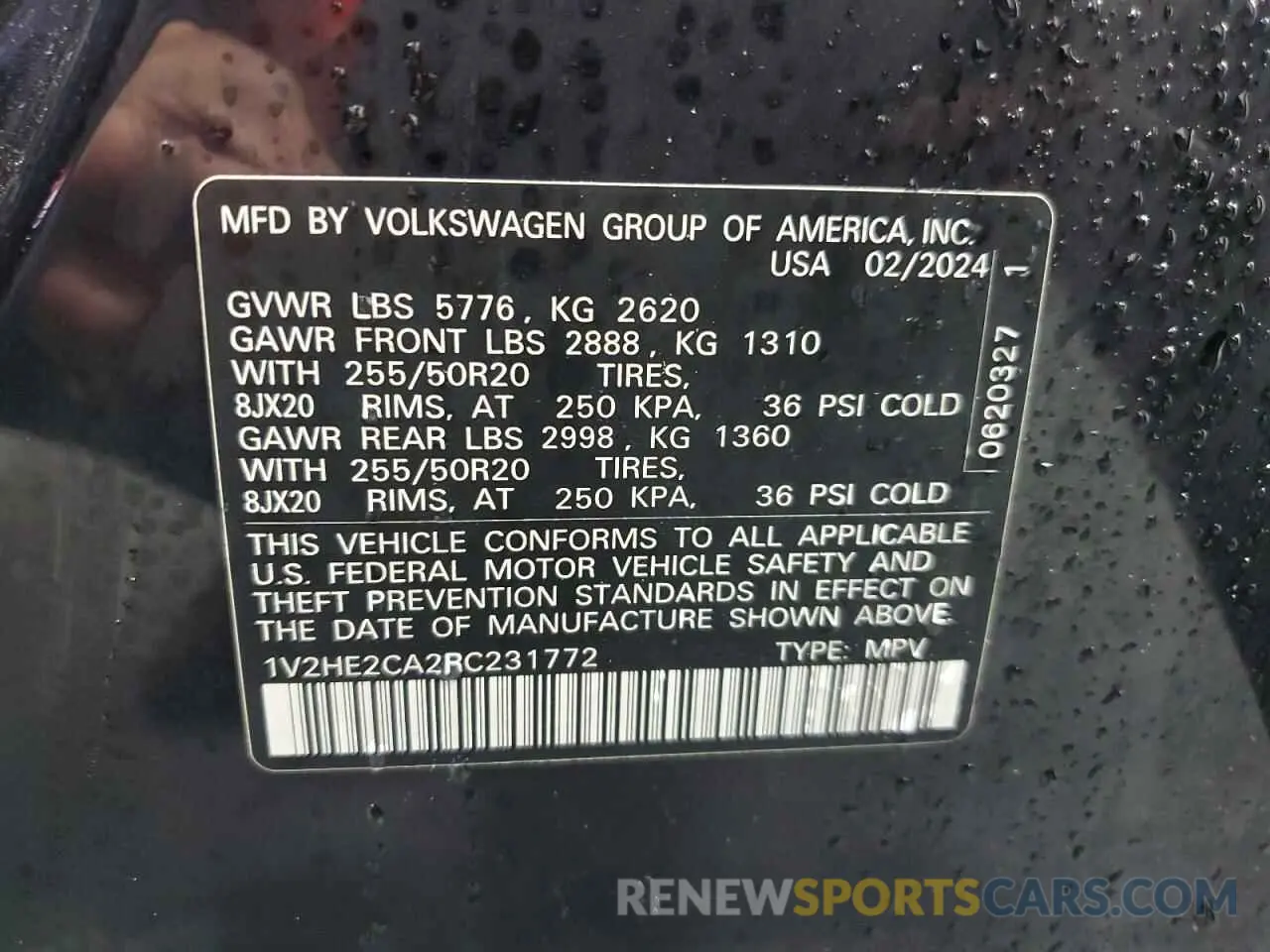 13 fotografías del automóvil dañado 1V2HE2CA2RC231772 VOLKSWAGEN ATLAS 2024
