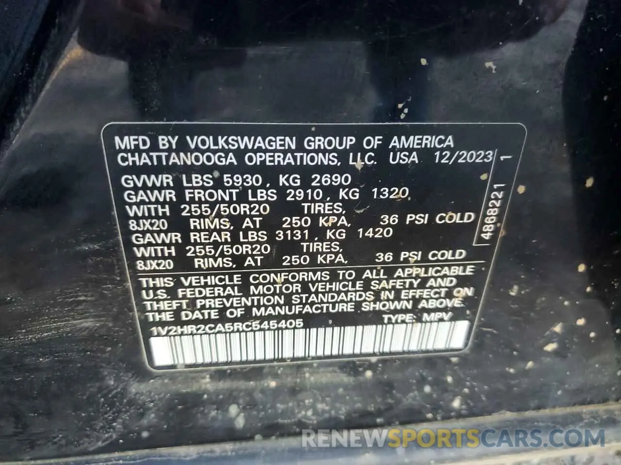13 fotografías del automóvil dañado 1V2HR2CA5RC545405 VOLKSWAGEN ATLAS 2024