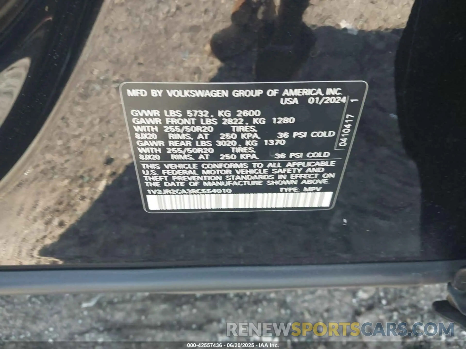 9 fotografías del automóvil dañado 1V2JR2CA3RC554010 VOLKSWAGEN ATLAS 2024
