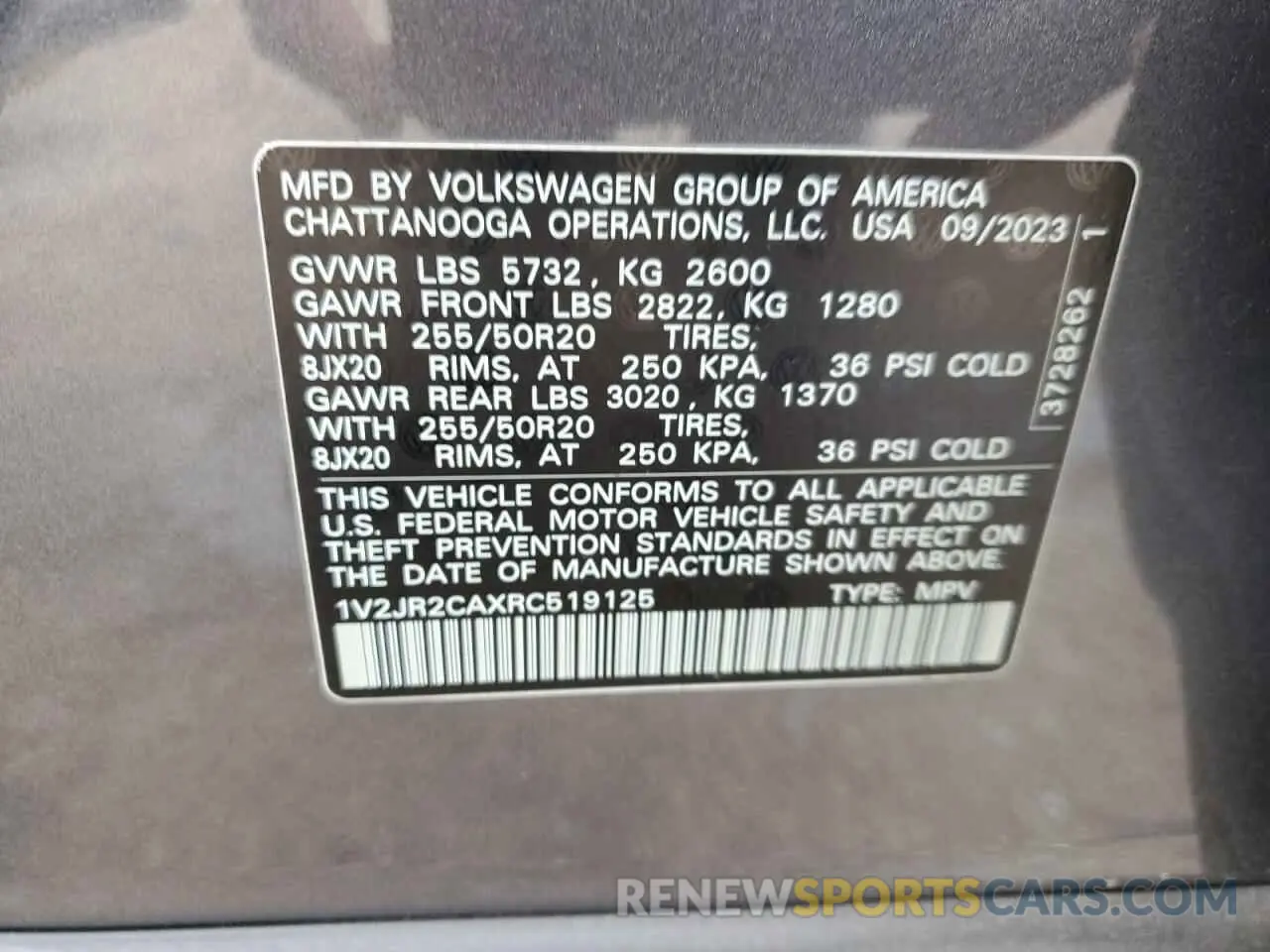 14 fotografías del automóvil dañado 1V2JR2CAXRC519125 VOLKSWAGEN ATLAS 2024