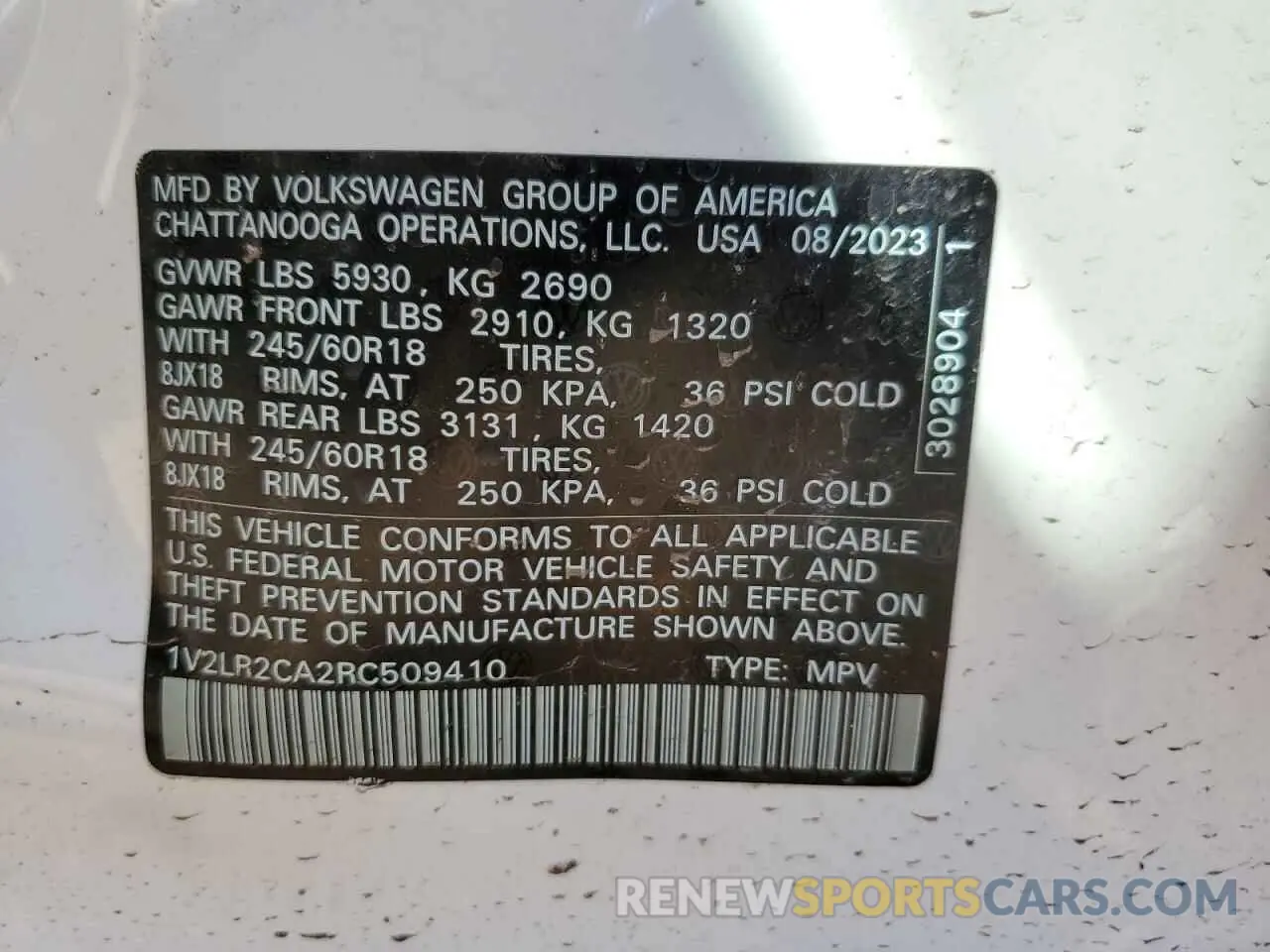 13 fotografías del automóvil dañado 1V2LR2CA2RC509410 VOLKSWAGEN ATLAS 2024