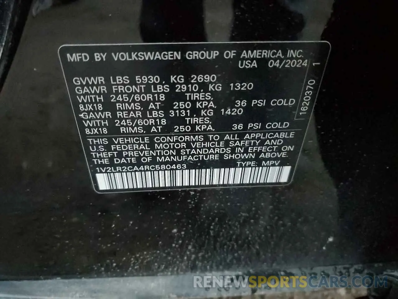 13 fotografías del automóvil dañado 1V2LR2CA4RC580463 VOLKSWAGEN ATLAS 2024
