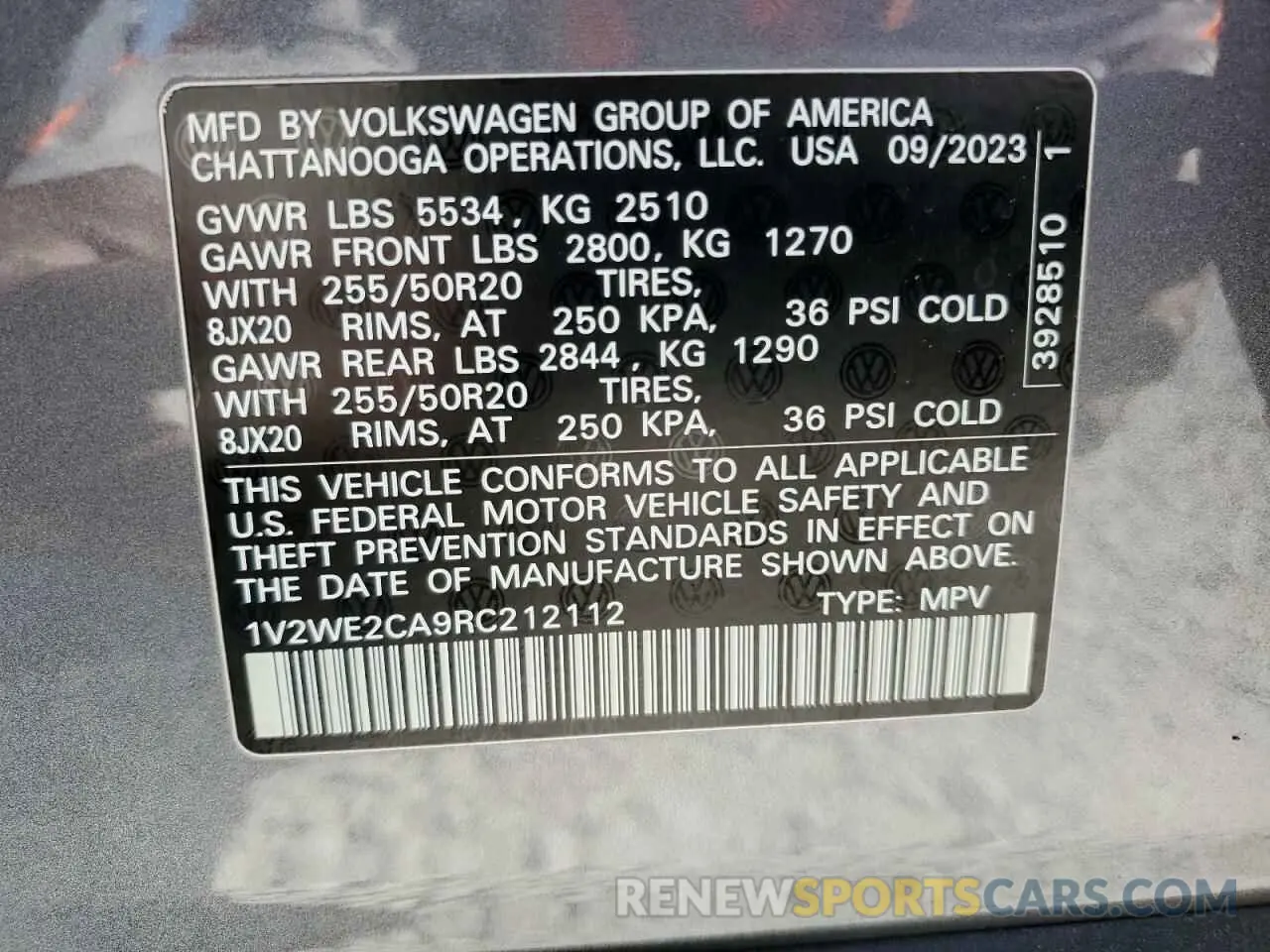 13 fotografías del automóvil dañado 1V2WE2CA9RC212112 VOLKSWAGEN ATLAS 2024