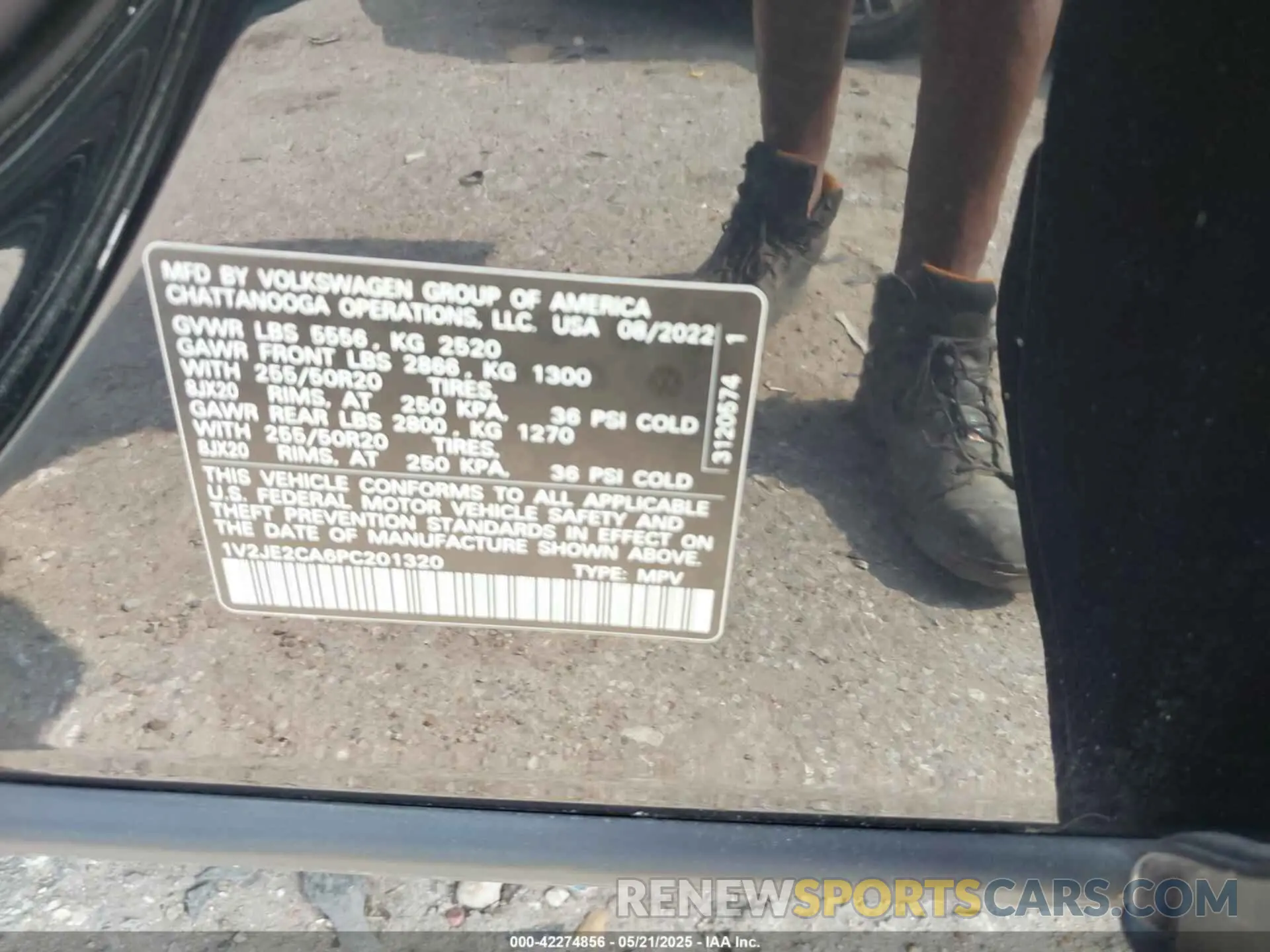 9 fotografías del automóvil dañado 1V2JE2CA6PC201320 VOLKSWAGEN ATLAS CROSS SPORT 2023