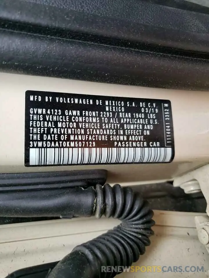 15 fotografías del automóvil dañado 3VW5DAAT0KM507129 VOLKSWAGEN BEETLE 2019