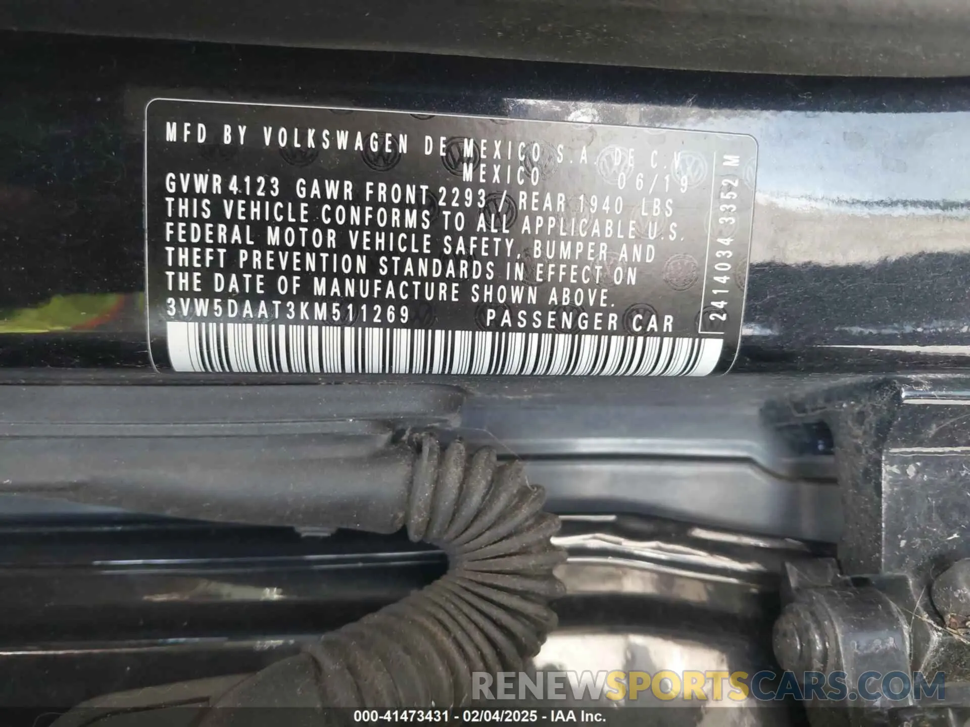 9 fotografías del automóvil dañado 3VW5DAAT3KM511269 VOLKSWAGEN BEETLE 2019