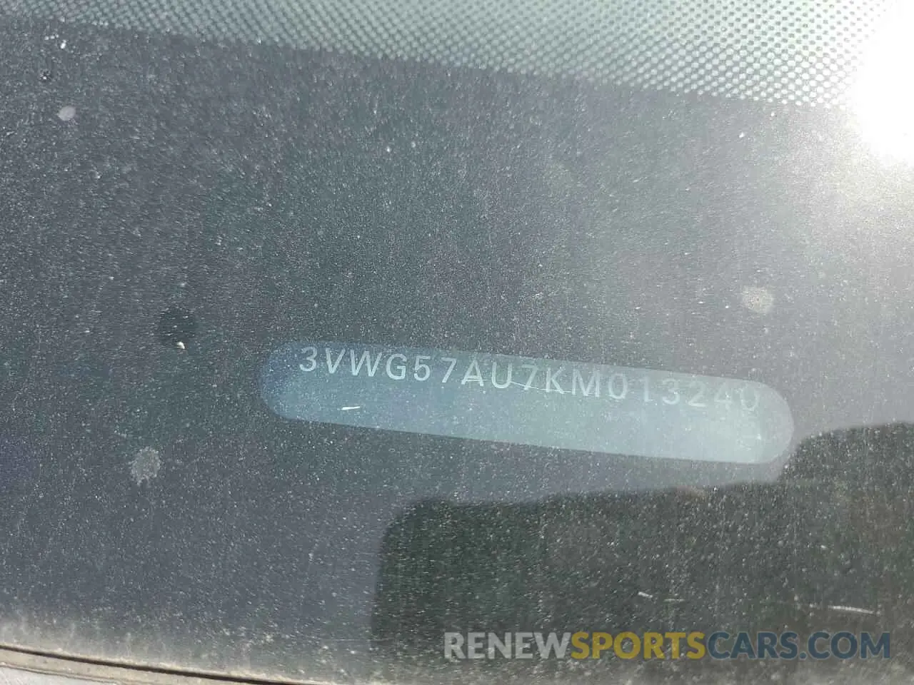 12 fotografías del automóvil dañado 3VWG57AU7KM013240 VOLKSWAGEN GOLF 2019