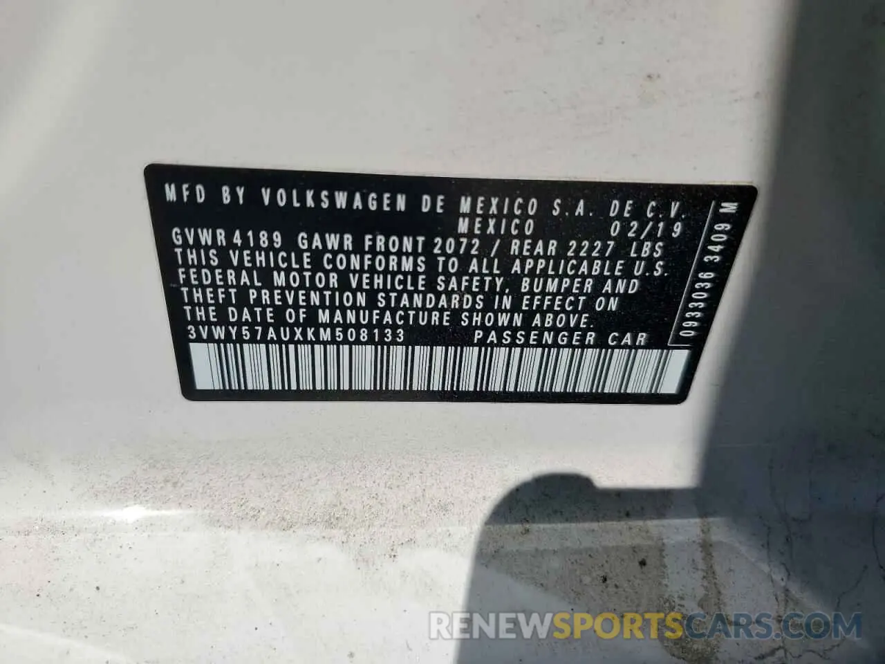 13 fotografías del automóvil dañado 3VWY57AUXKM508133 VOLKSWAGEN GOLF 2019