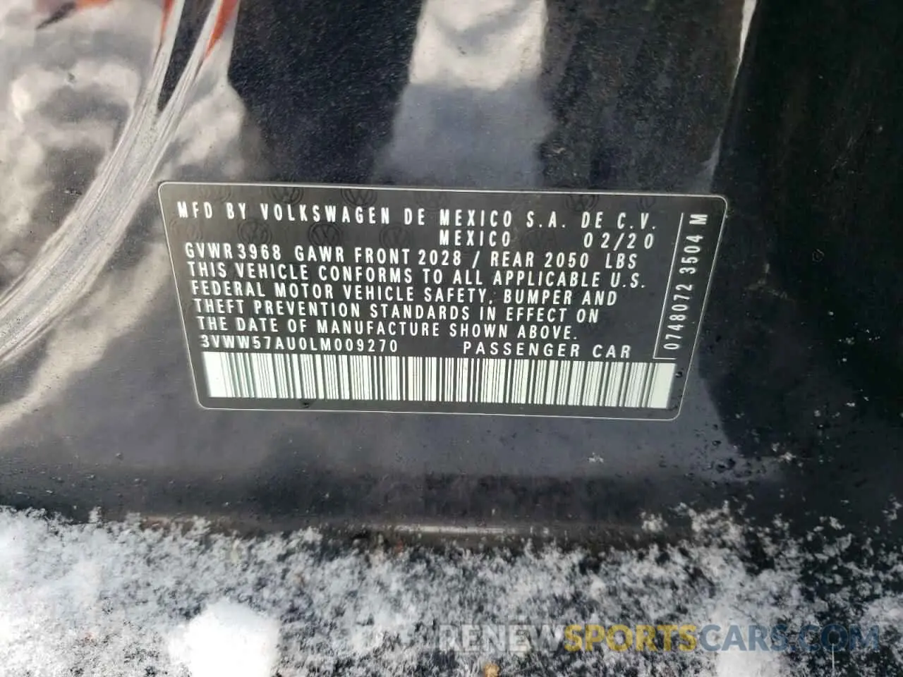 14 fotografías del automóvil dañado 3VWW57AU0LM009270 VOLKSWAGEN GOLF 2020