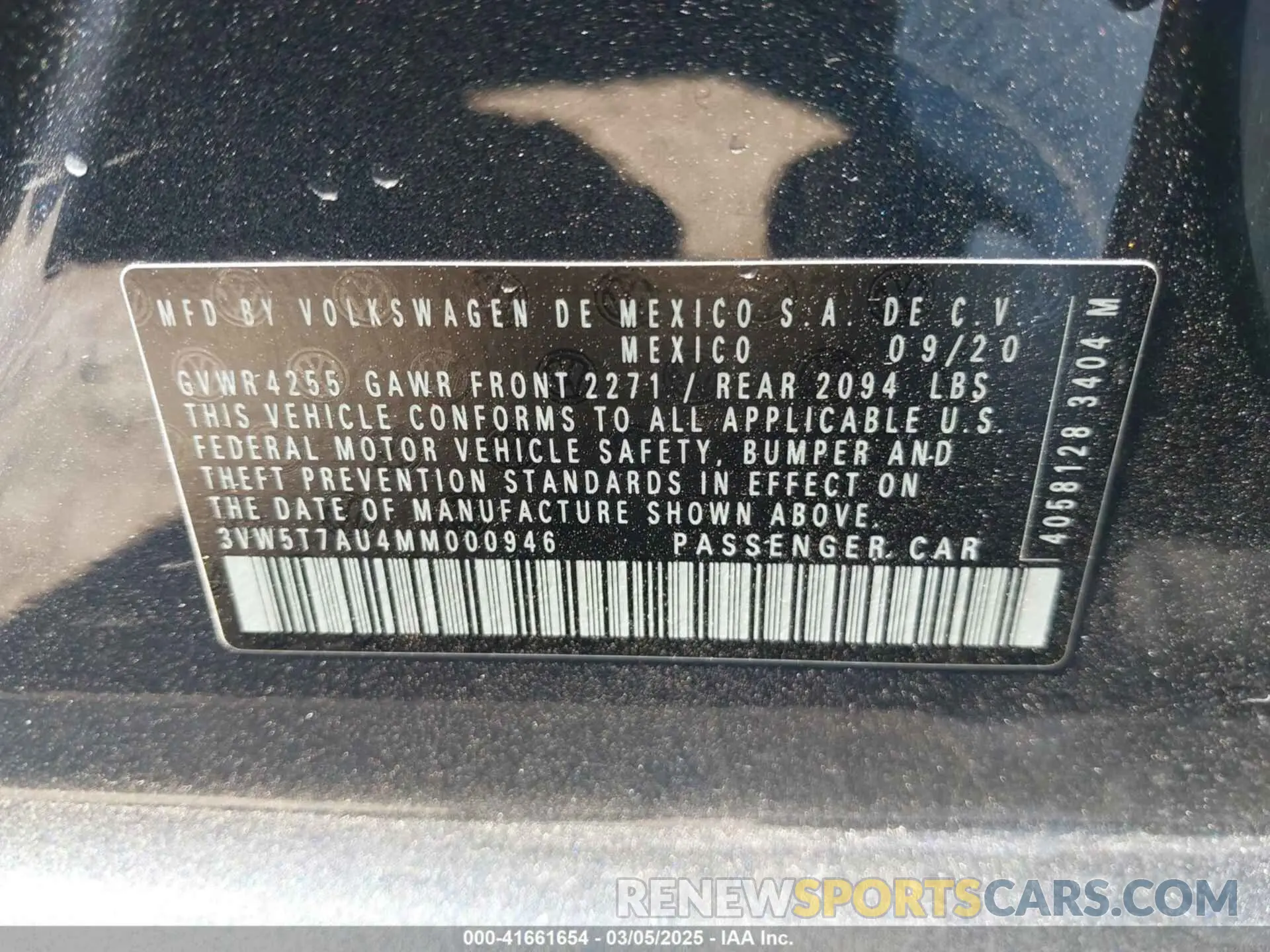 9 fotografías del automóvil dañado 3VW5T7AU4MM000946 VOLKSWAGEN GOLF GTI 2021