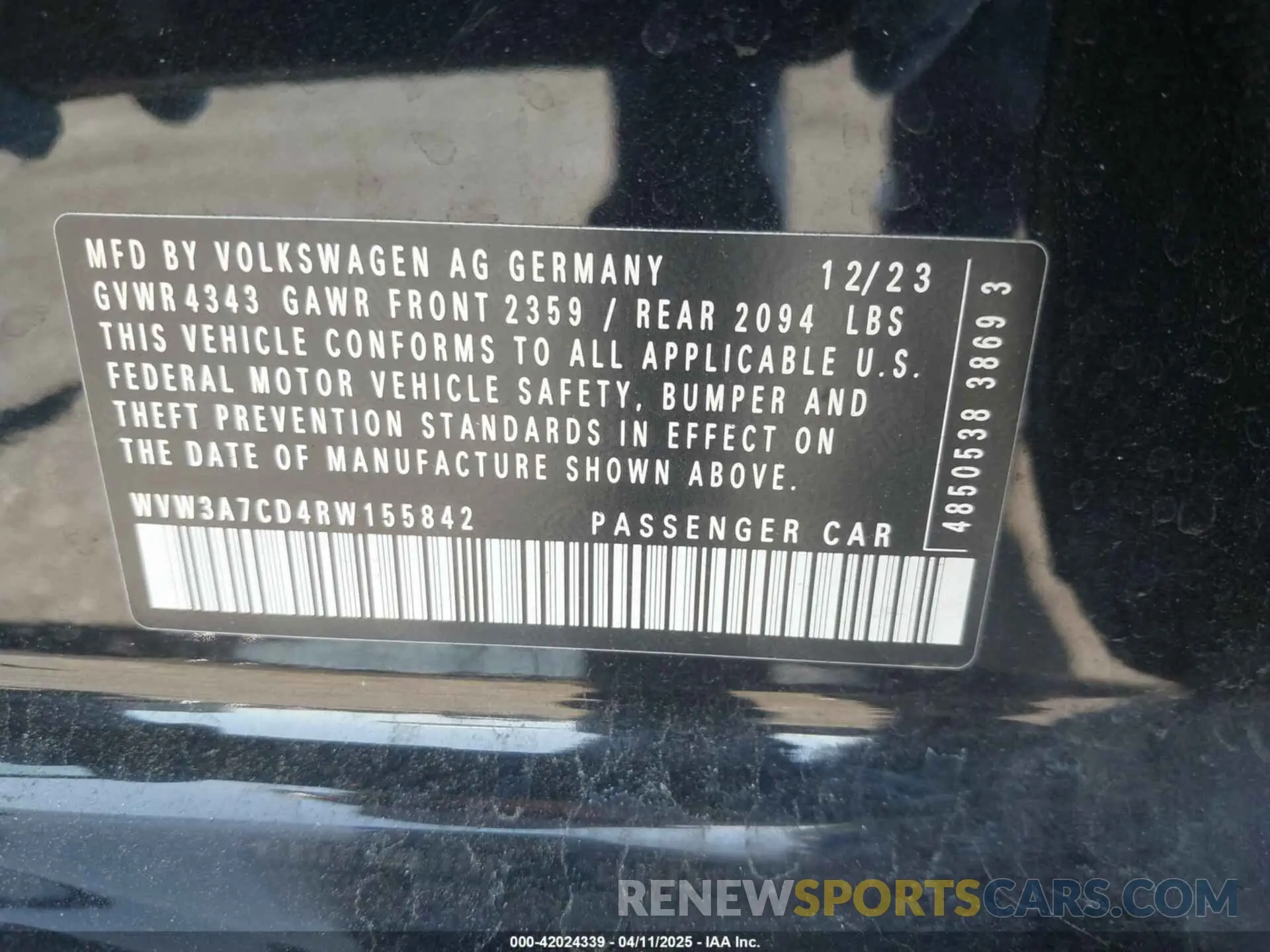 9 fotografías del automóvil dañado WVW3A7CD4RW155842 VOLKSWAGEN GOLF GTI 2024