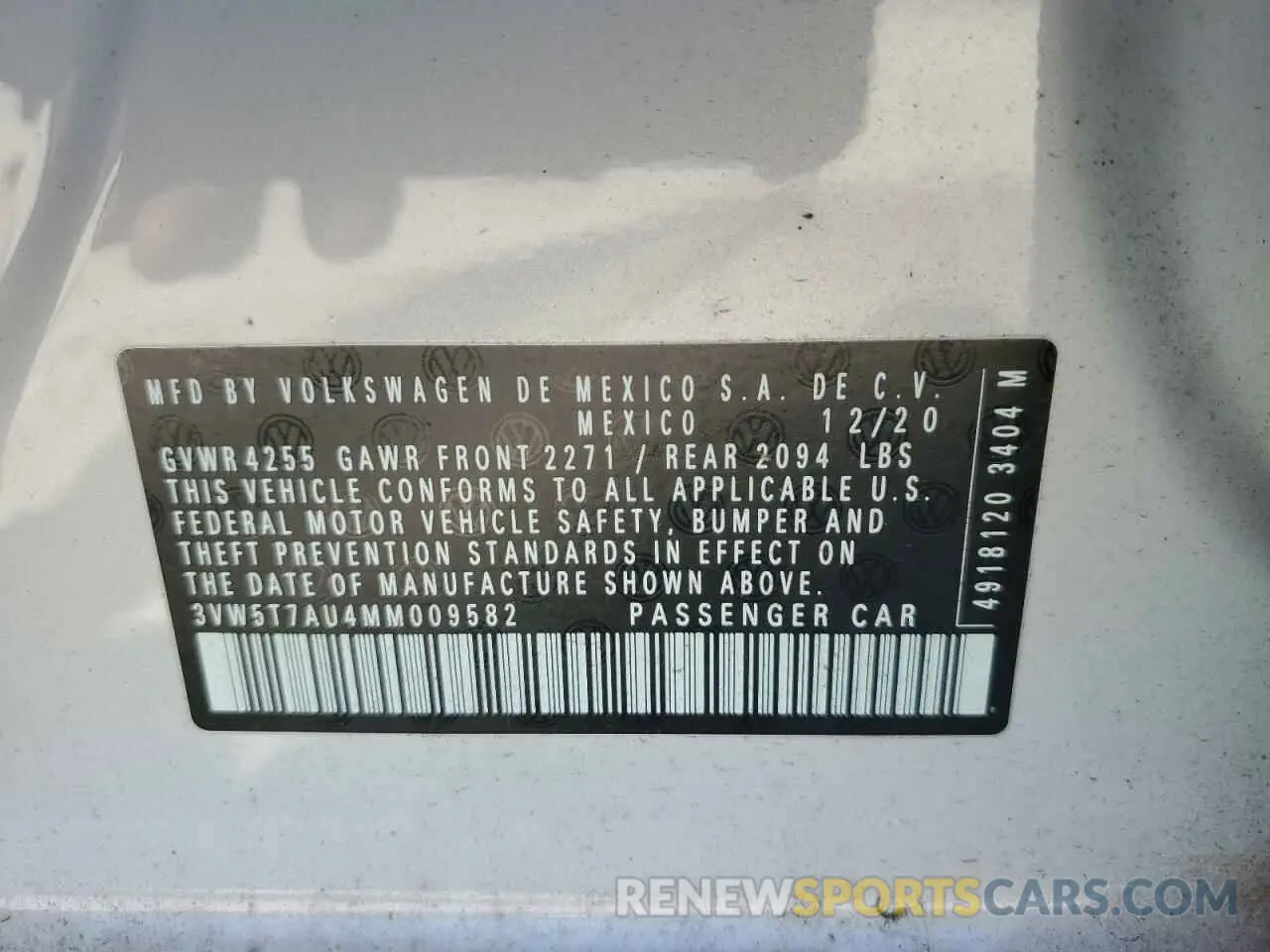 12 fotografías del automóvil dañado 3VW5T7AU4MM009582 VOLKSWAGEN GTI 2021