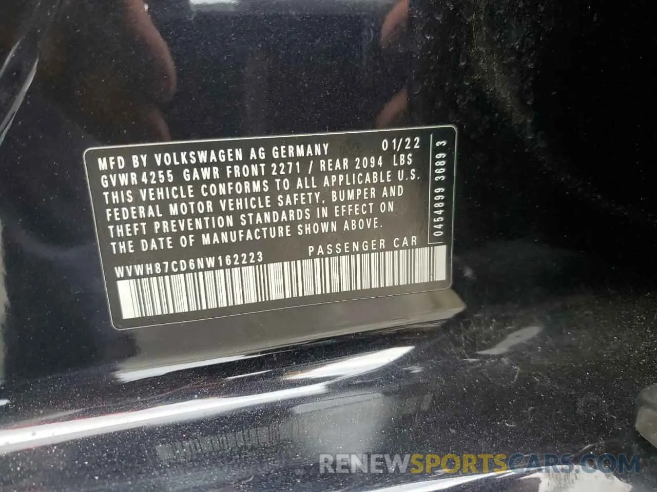 13 fotografías del automóvil dañado WVWH87CD6NW162223 VOLKSWAGEN GTI 2022