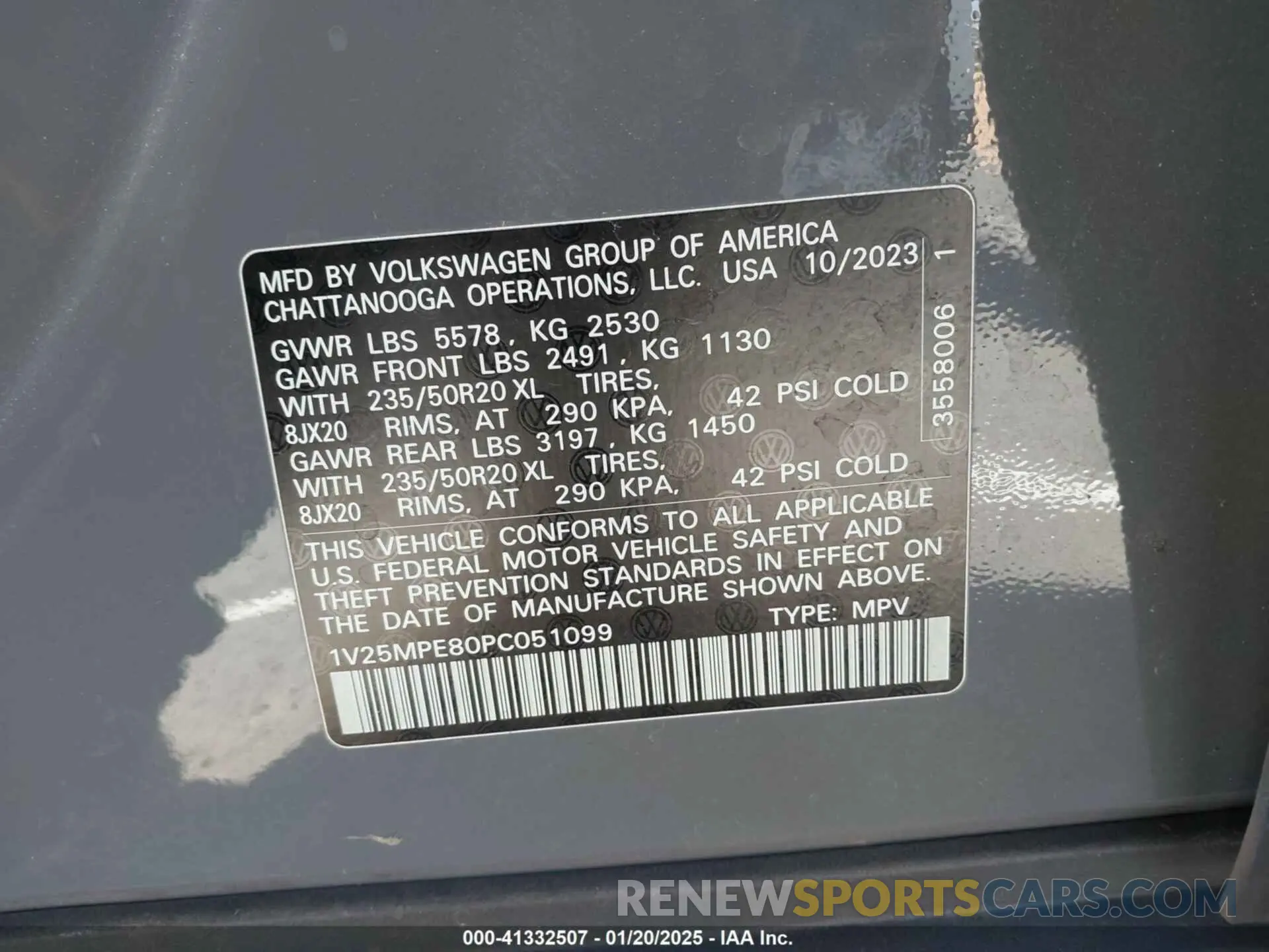 9 fotografías del automóvil dañado 1V25MPE80PC051099 VOLKSWAGEN ID.4 2023