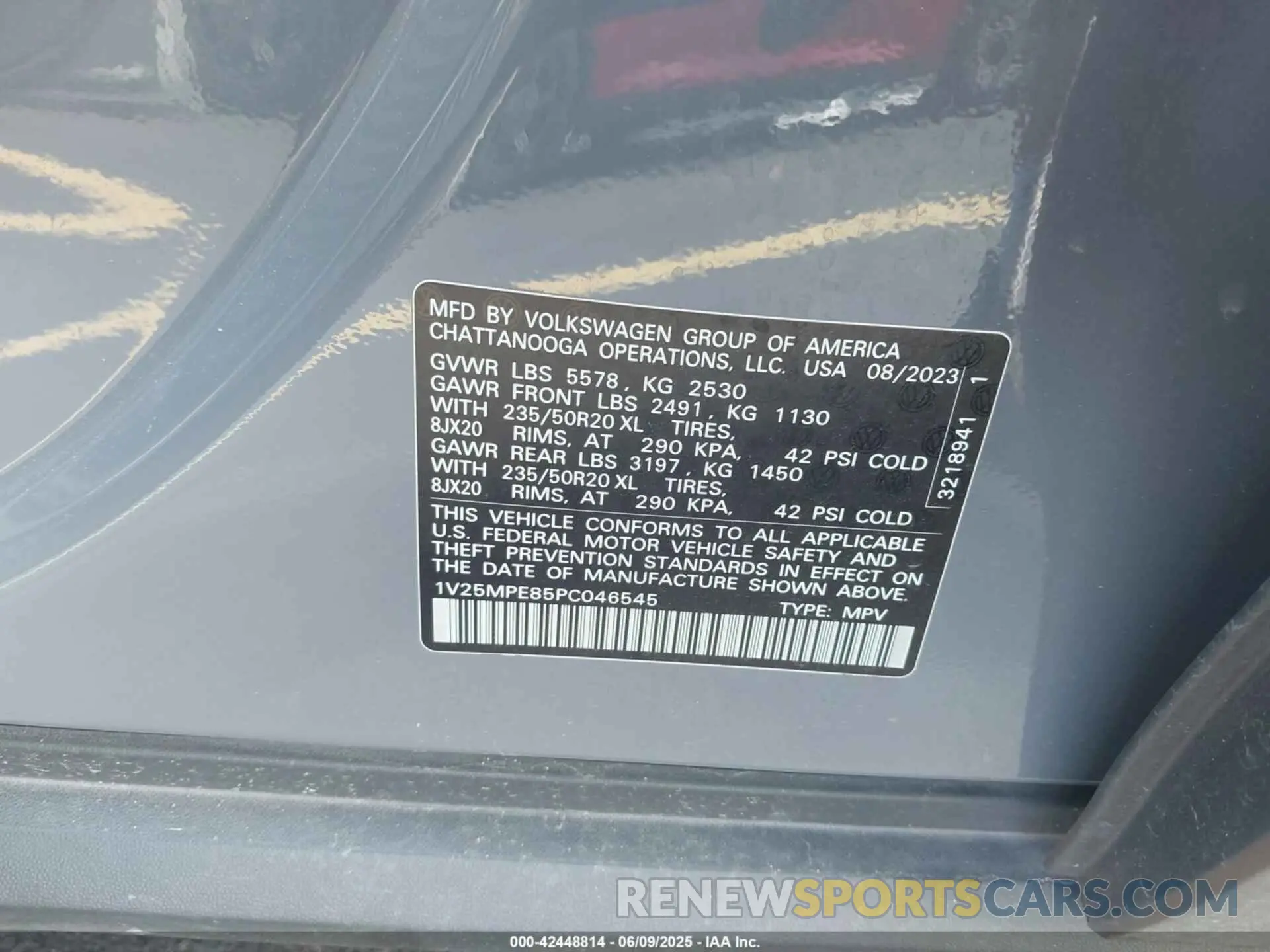 9 fotografías del automóvil dañado 1V25MPE85PC046545 VOLKSWAGEN ID.4 2023
