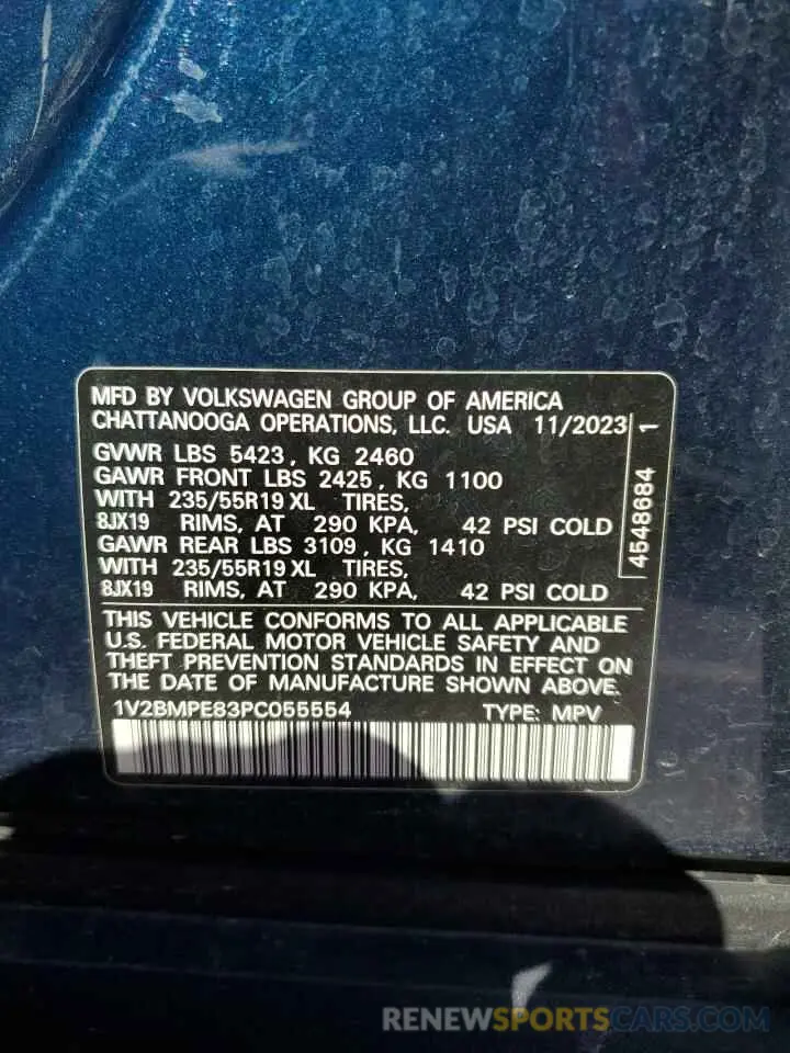 13 fotografías del automóvil dañado 1V2BMPE83PC055554 VOLKSWAGEN ID.4 2023