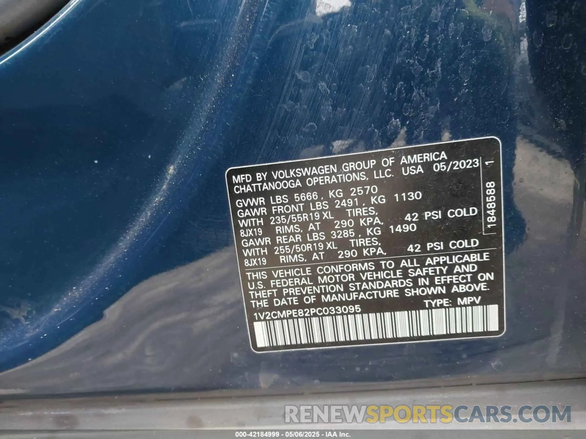 9 fotografías del automóvil dañado 1V2CMPE82PC033095 VOLKSWAGEN ID.4 2023