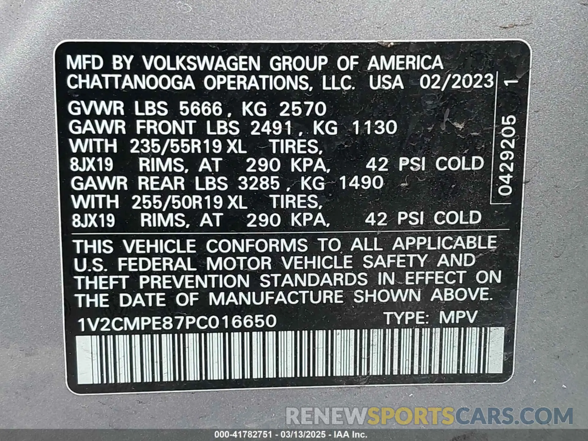 9 fotografías del automóvil dañado 1V2CMPE87PC016650 VOLKSWAGEN ID.4 2023