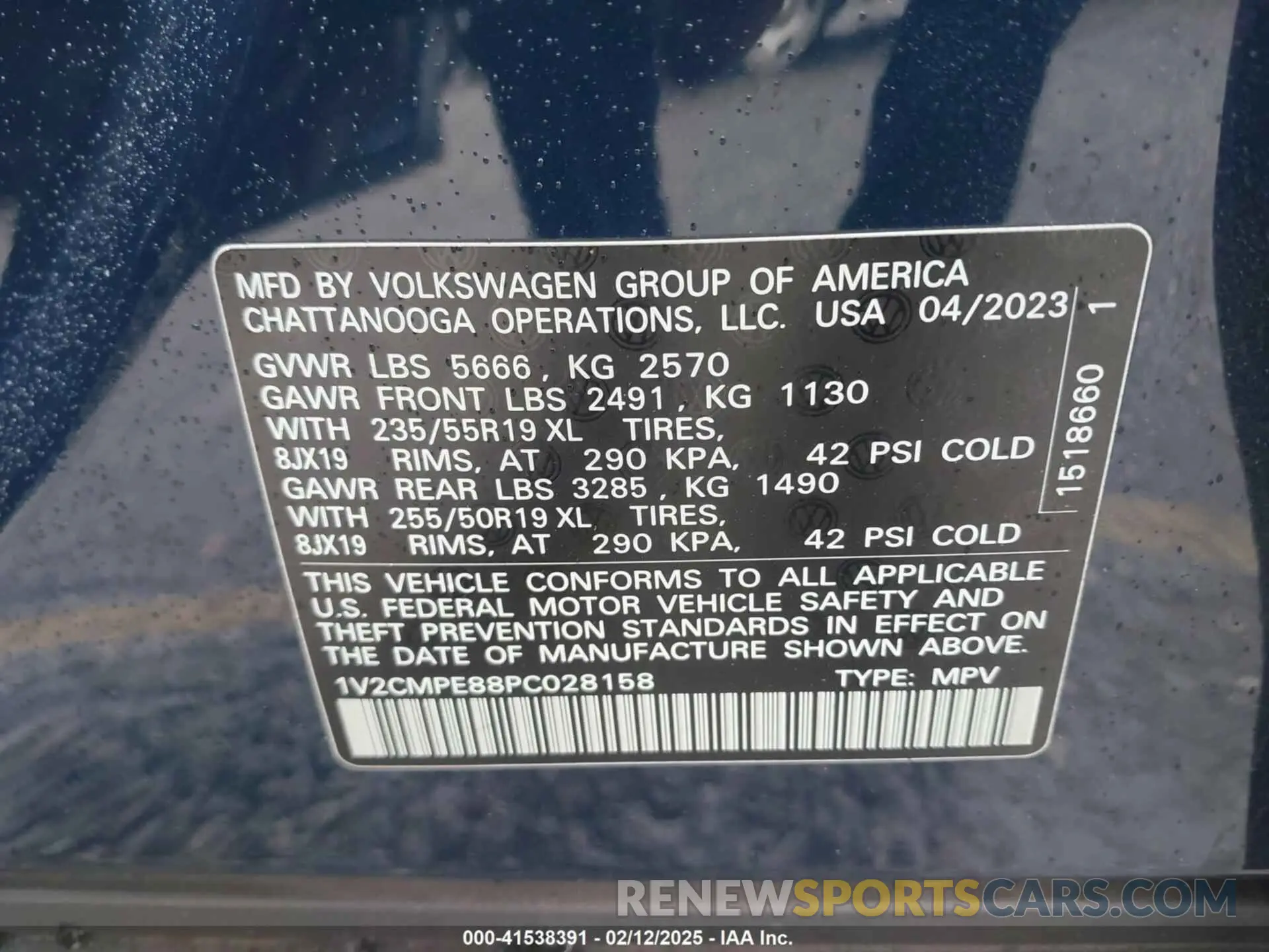 9 fotografías del automóvil dañado 1V2CMPE88PC028158 VOLKSWAGEN ID.4 2023