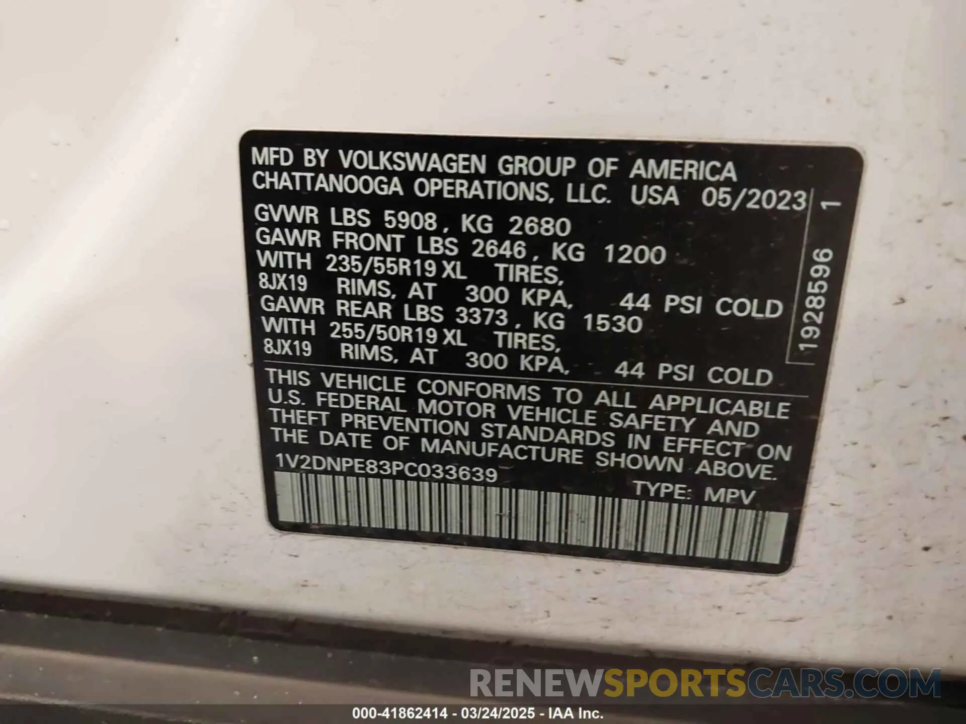 9 fotografías del automóvil dañado 1V2DNPE83PC033639 VOLKSWAGEN ID.4 2023