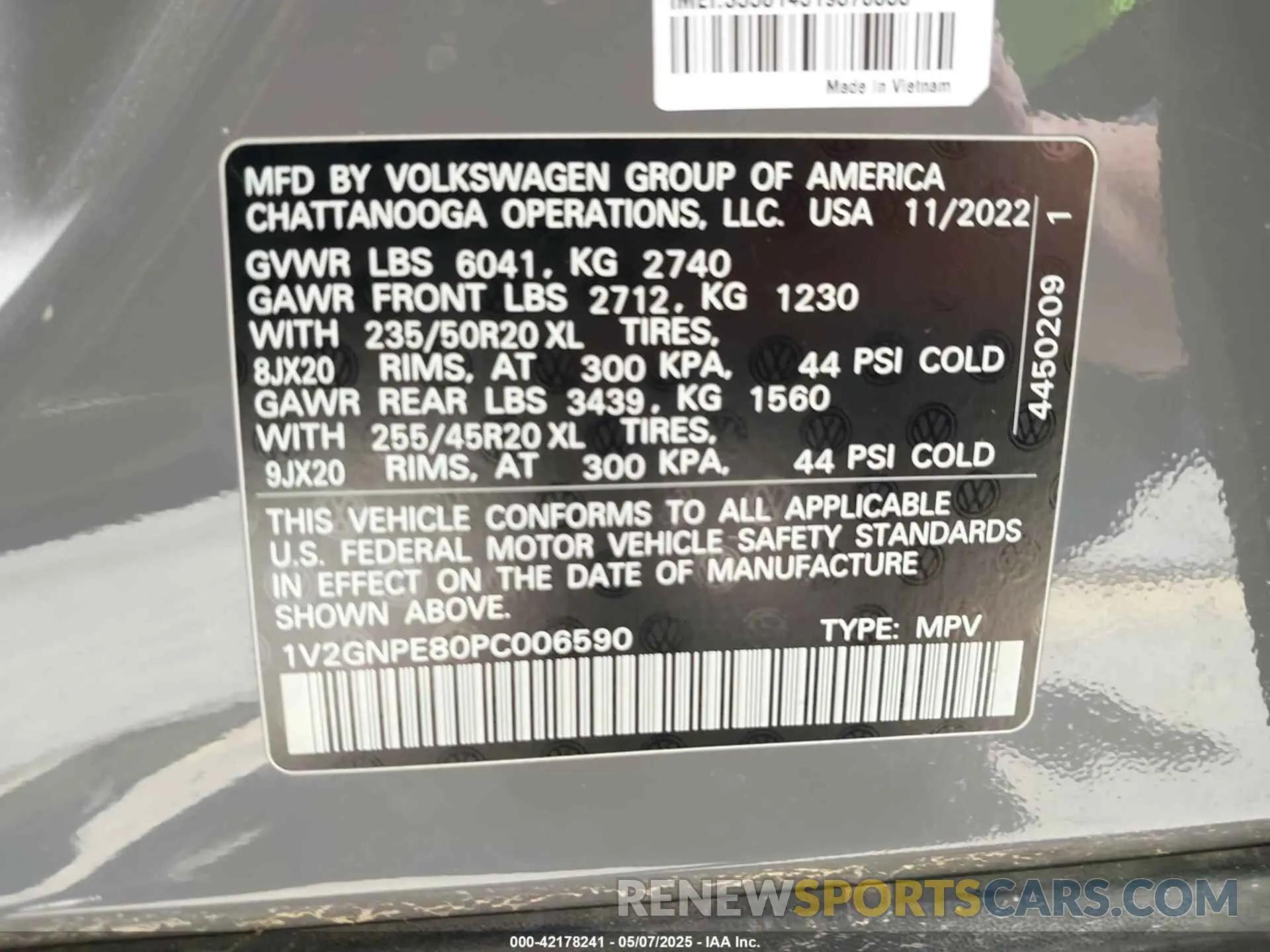 9 fotografías del automóvil dañado 1V2GNPE80PC006590 VOLKSWAGEN ID.4 2023
