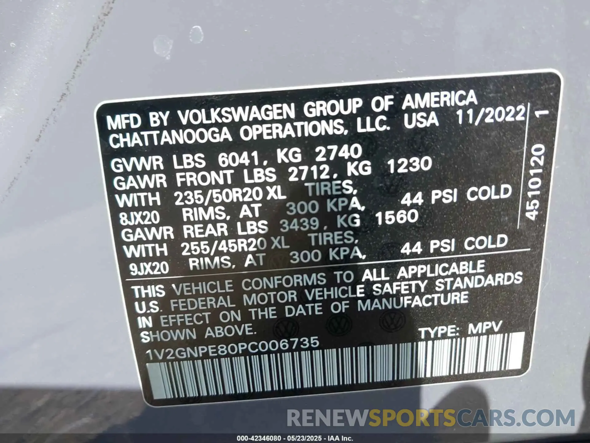 9 fotografías del automóvil dañado 1V2GNPE80PC006735 VOLKSWAGEN ID.4 2023