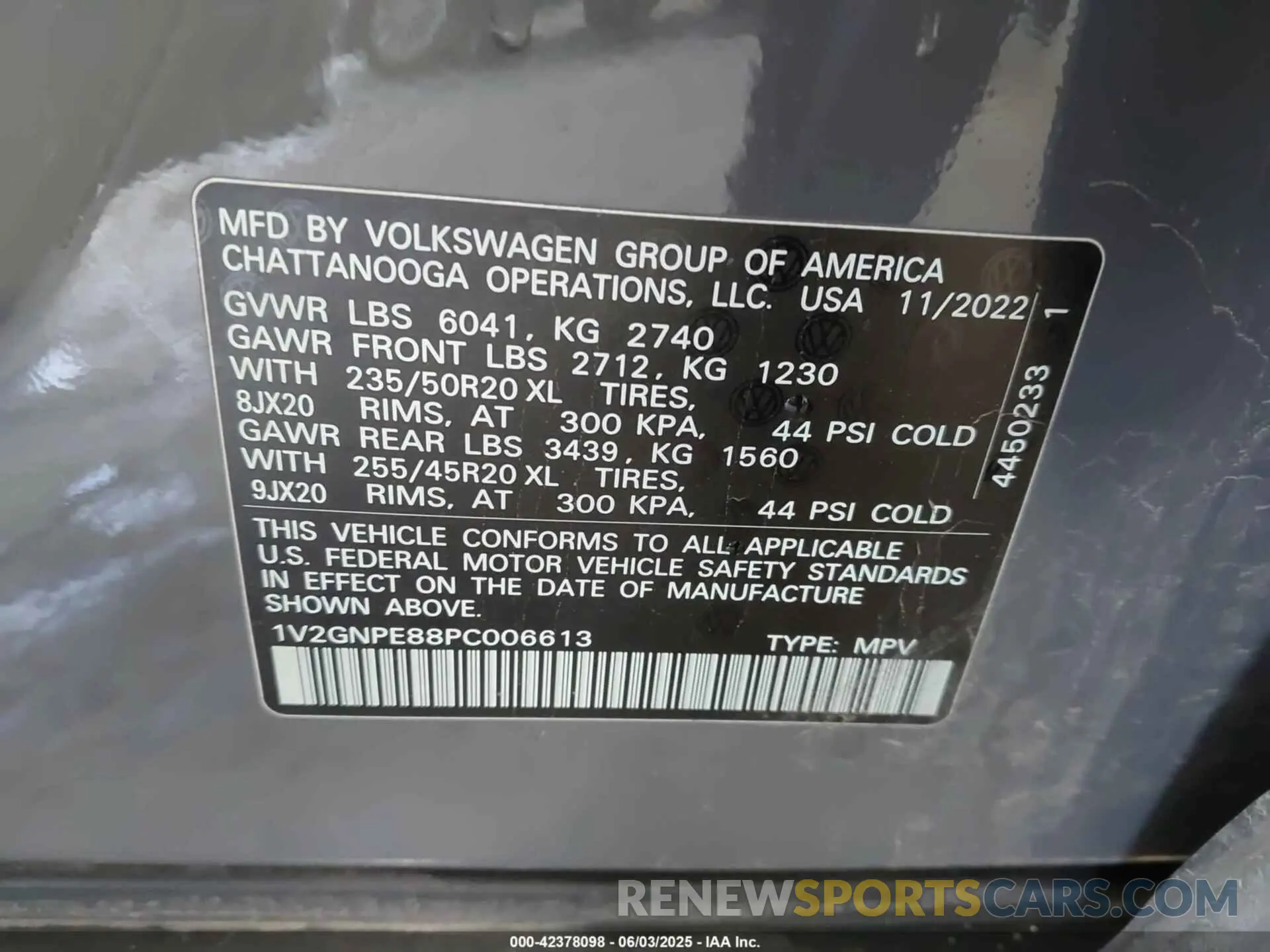 9 fotografías del automóvil dañado 1V2GNPE88PC006613 VOLKSWAGEN ID.4 2023