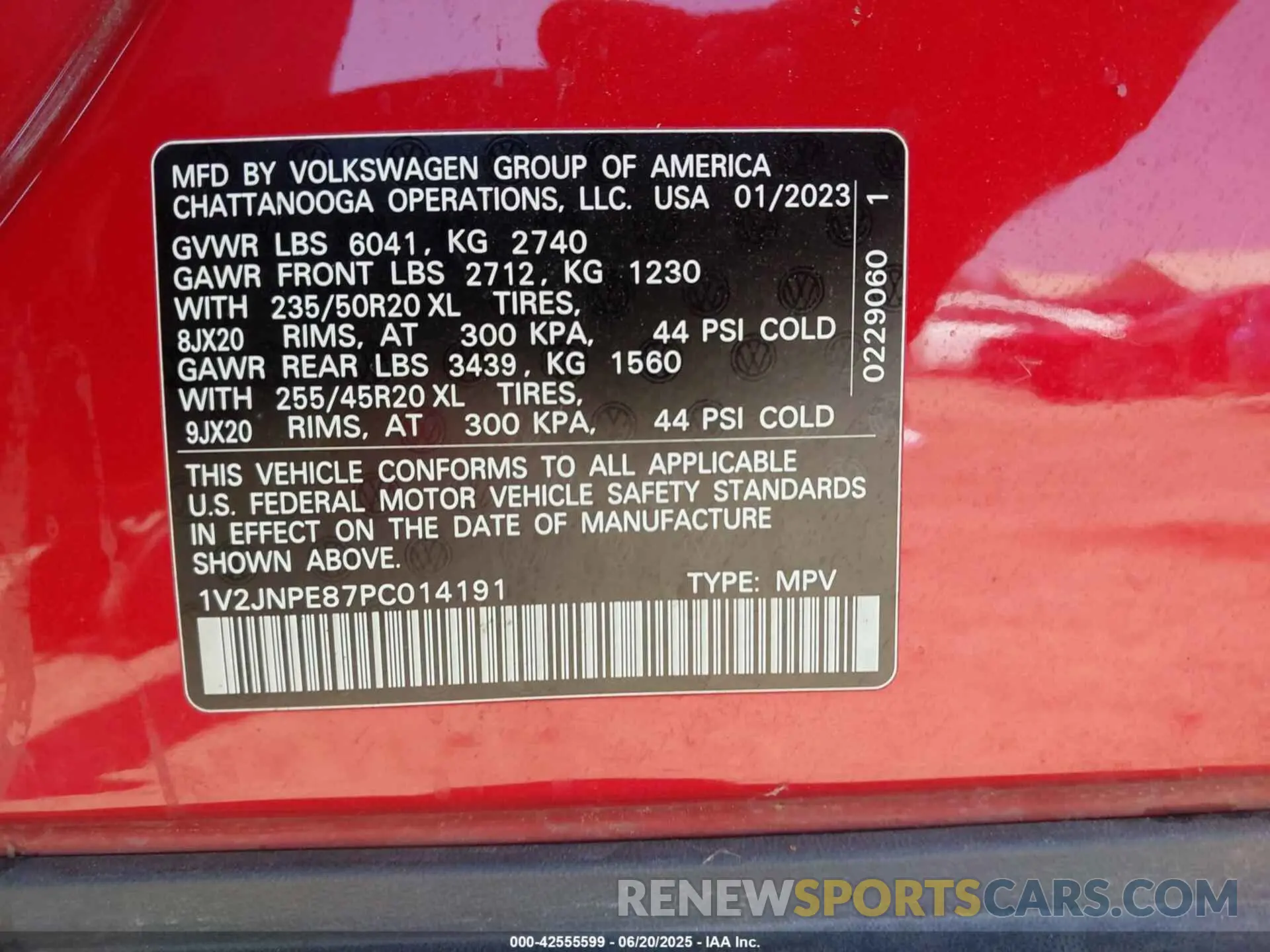9 fotografías del automóvil dañado 1V2JNPE87PC014191 VOLKSWAGEN ID.4 2023