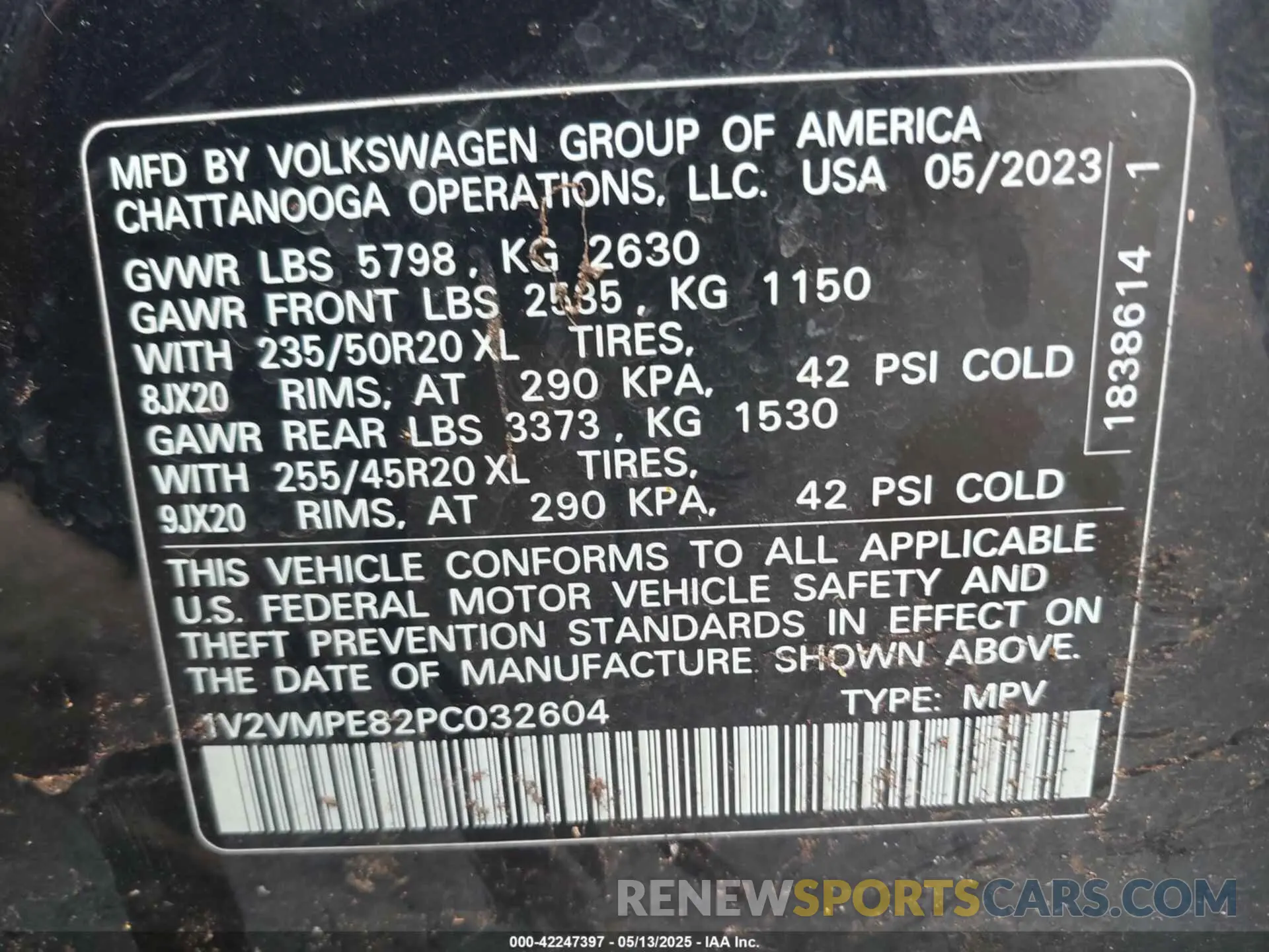 9 fotografías del automóvil dañado 1V2VMPE82PC032604 VOLKSWAGEN ID.4 2023