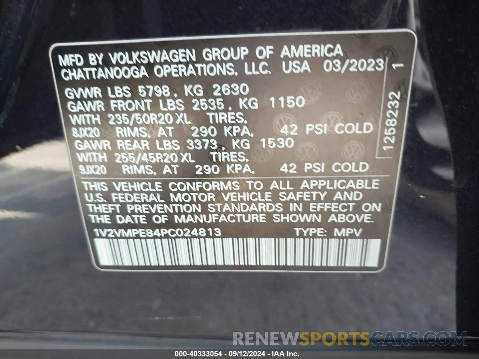 9 fotografías del automóvil dañado 1V2VMPE84PC024813 VOLKSWAGEN ID.4 2023