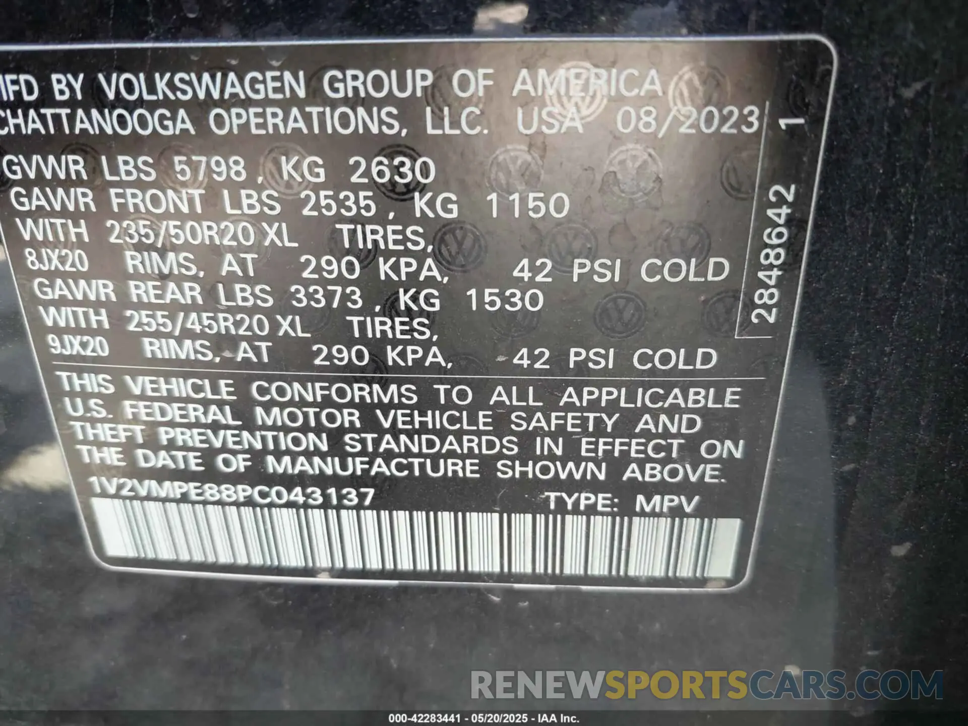9 fotografías del automóvil dañado 1V2VMPE88PC043137 VOLKSWAGEN ID.4 2023