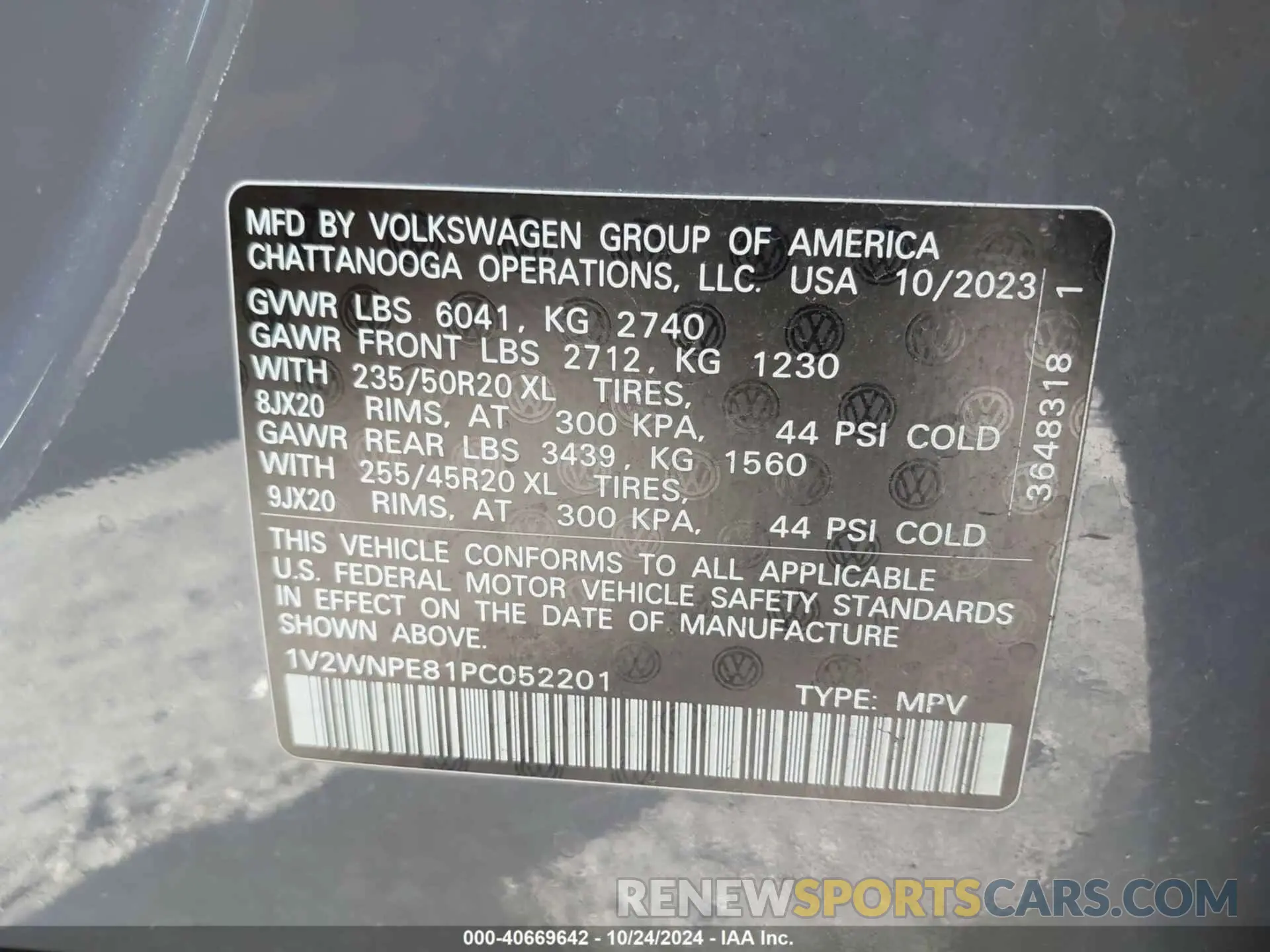 9 fotografías del automóvil dañado 1V2WNPE81PC052201 VOLKSWAGEN ID.4 2023