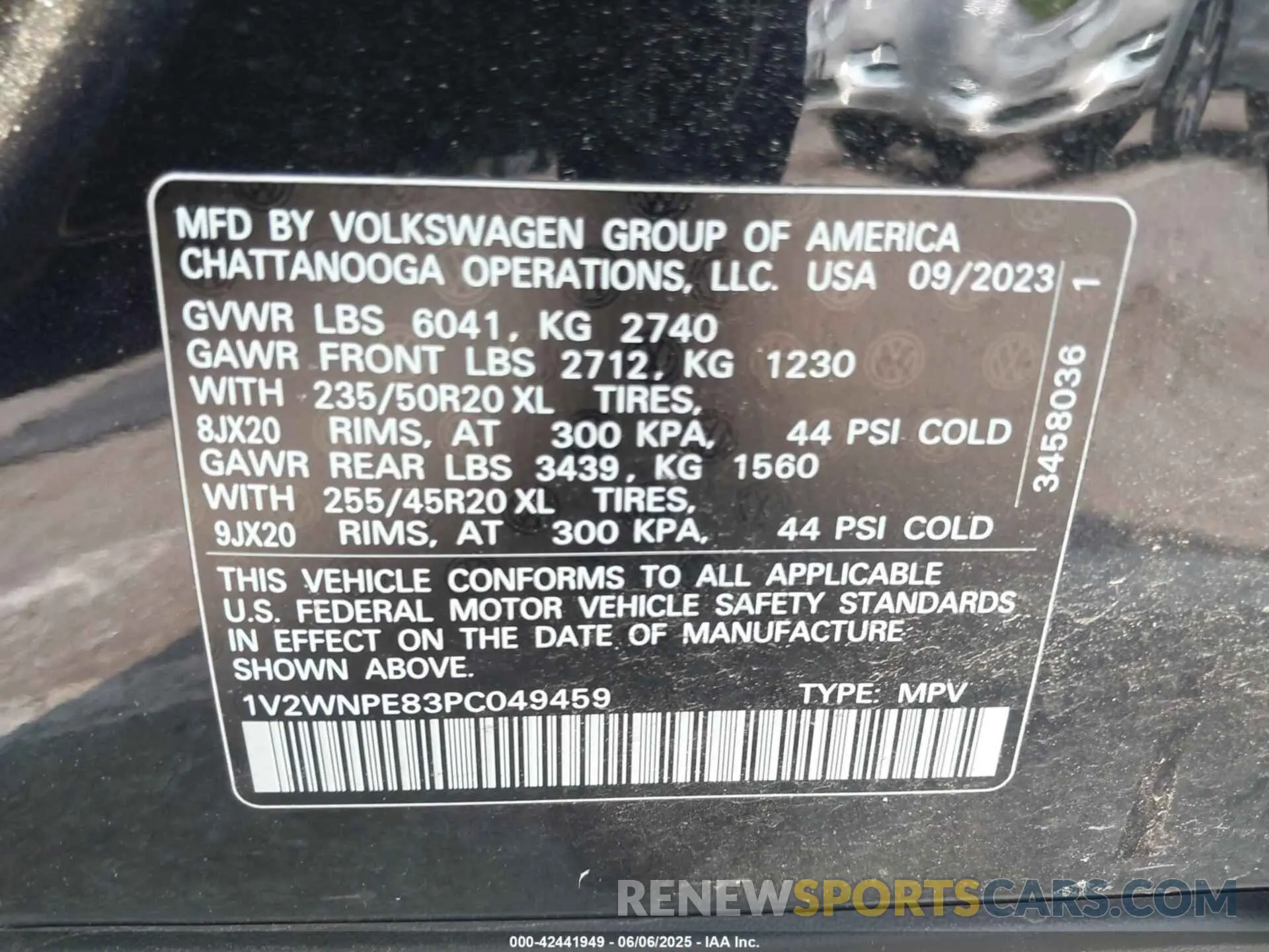9 fotografías del automóvil dañado 1V2WNPE83PC049459 VOLKSWAGEN ID.4 2023