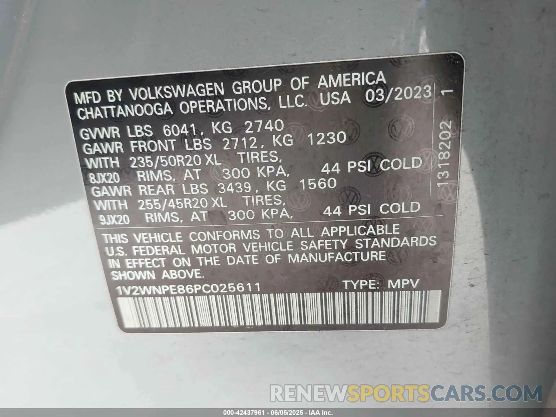 9 fotografías del automóvil dañado 1V2WNPE86PC025611 VOLKSWAGEN ID.4 2023