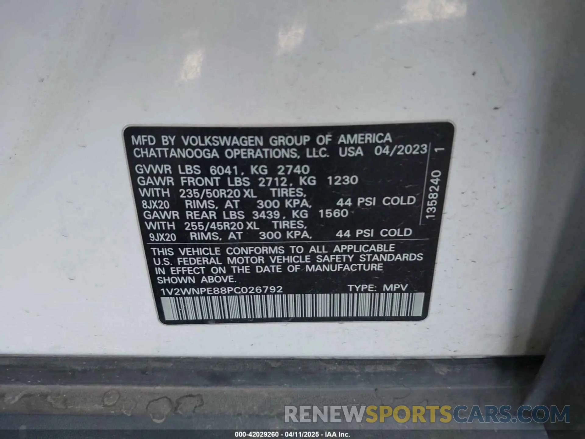 9 fotografías del automóvil dañado 1V2WNPE88PC026792 VOLKSWAGEN ID.4 2023