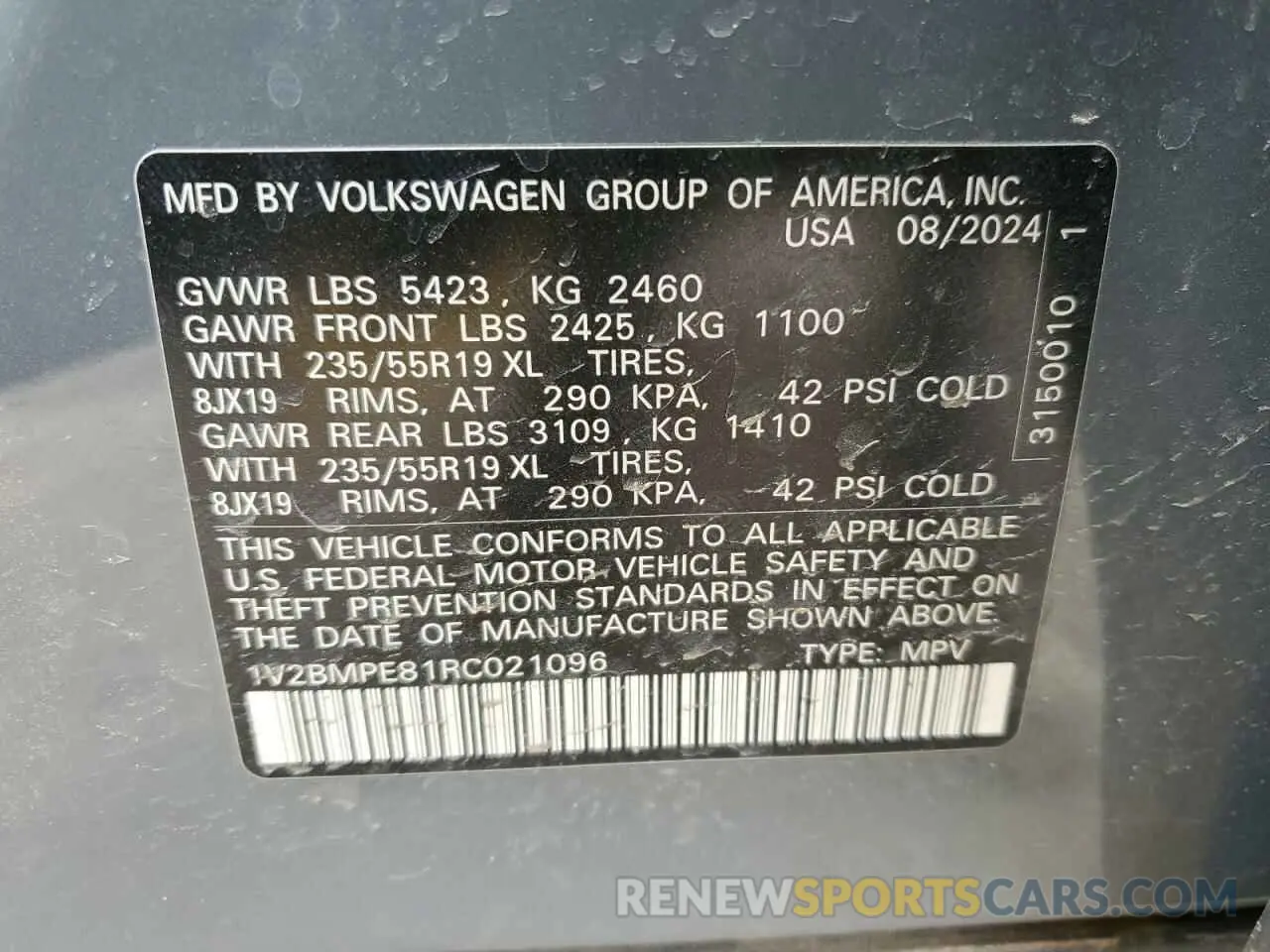 13 fotografías del automóvil dañado 1V2BMPE81RC021096 VOLKSWAGEN ID.4 2024