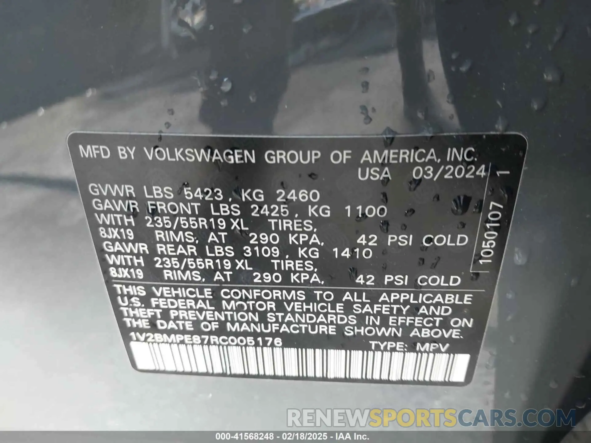 9 fotografías del automóvil dañado 1V2BMPE87RC005176 VOLKSWAGEN ID.4 2024