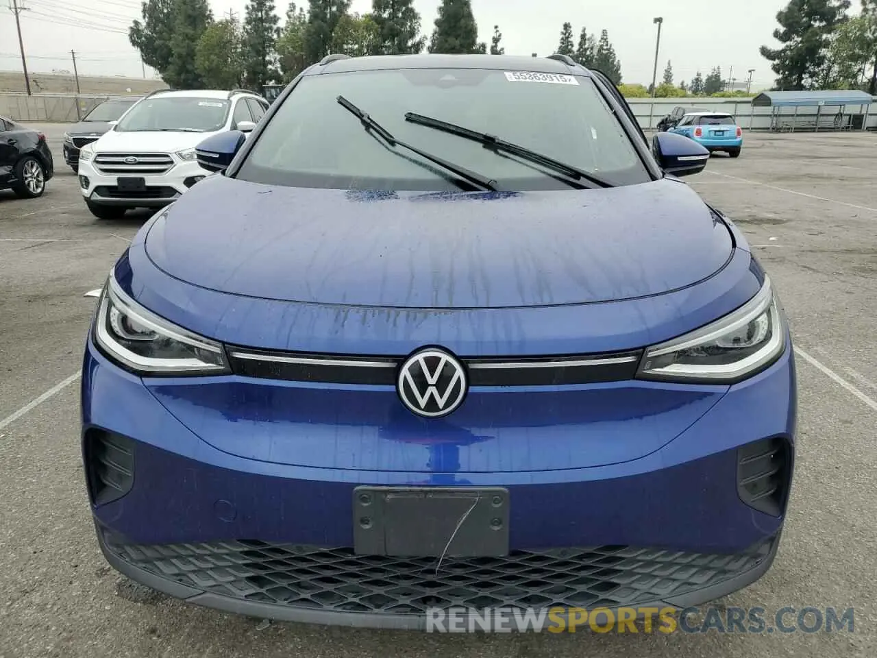 5 fotografías del automóvil dañado WVGTMPE26MP040189 VOLKSWAGEN ID.4 PRO S 2021