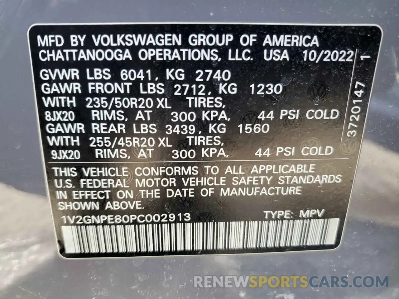 14 fotografías del automóvil dañado 1V2GNPE80PC002913 VOLKSWAGEN ID.4 PRO S 2023