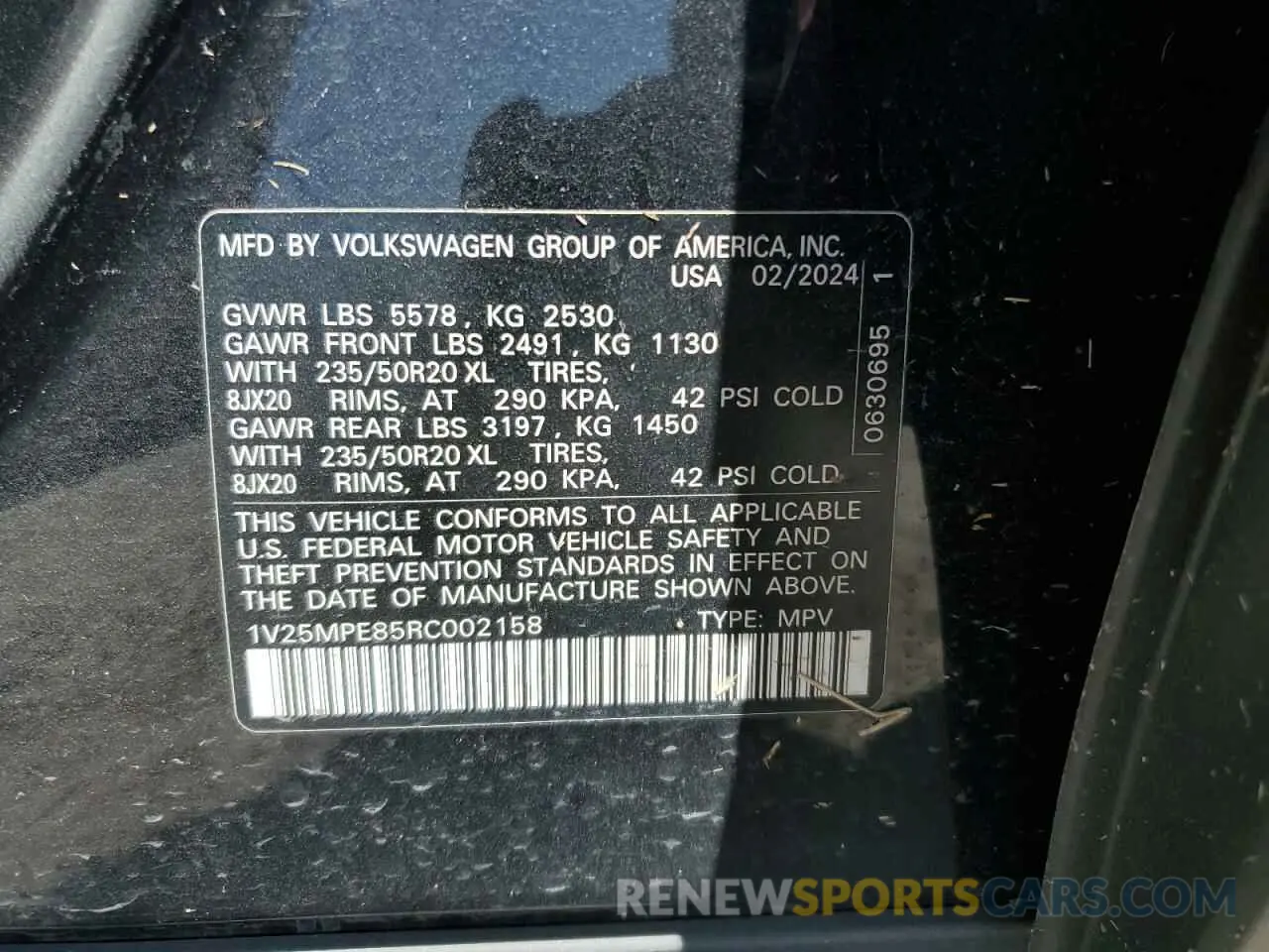 14 fotografías del automóvil dañado 1V25MPE85RC002158 VOLKSWAGEN ID.4 S 2024
