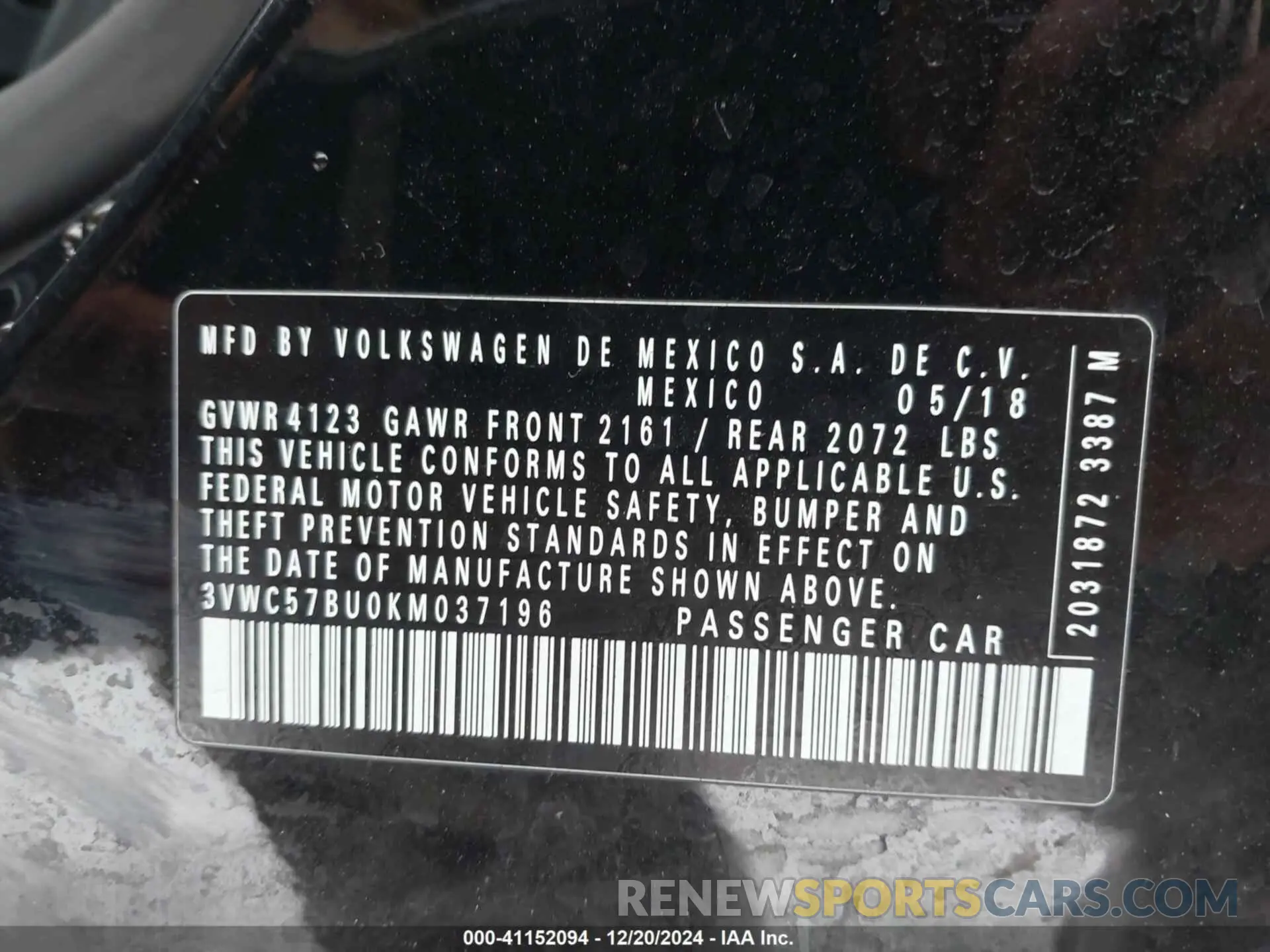 9 fotografías del automóvil dañado 3VWC57BU0KM037196 VOLKSWAGEN JETTA 2019