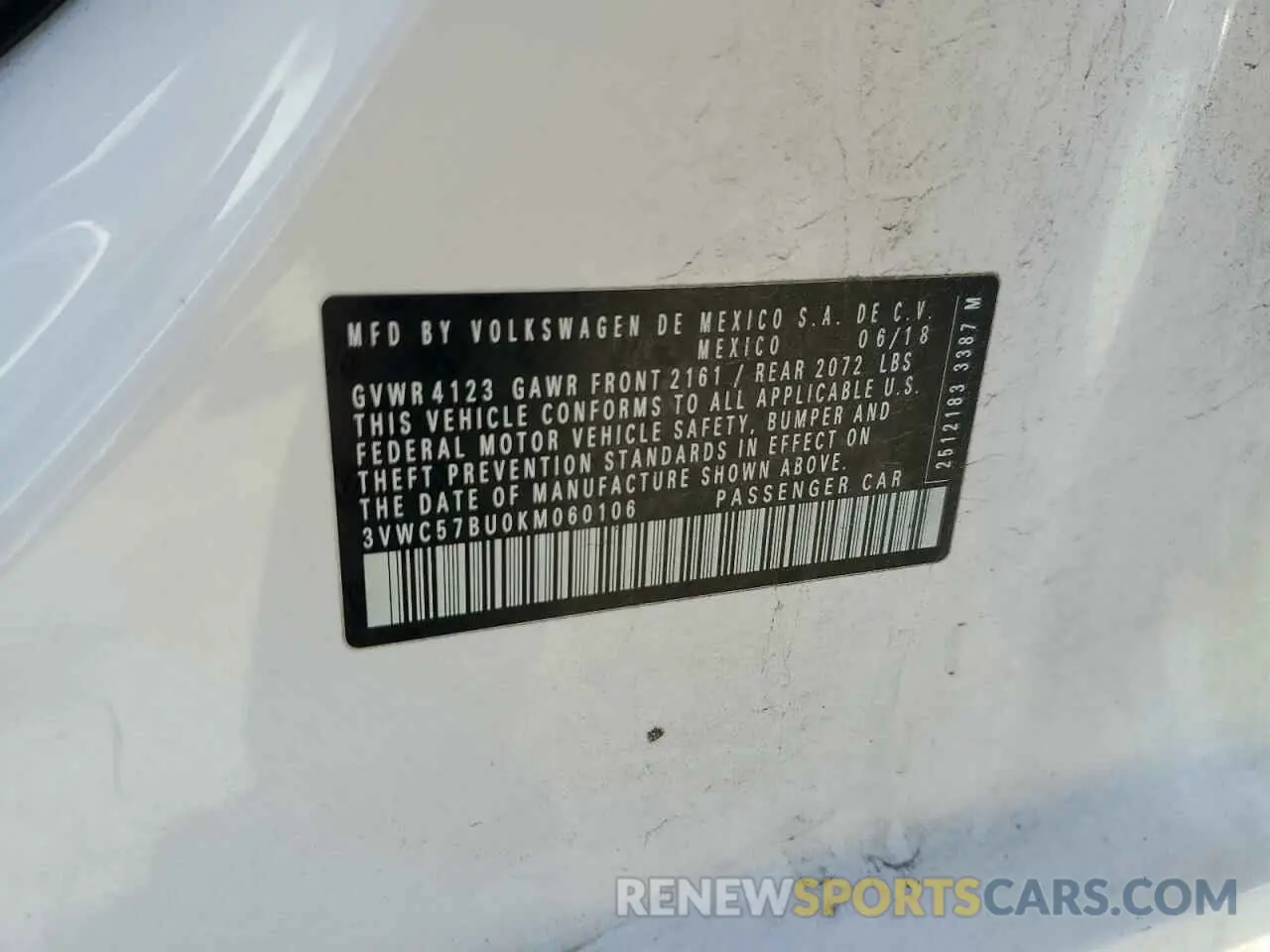 13 fotografías del automóvil dañado 3VWC57BU0KM060106 VOLKSWAGEN JETTA 2019