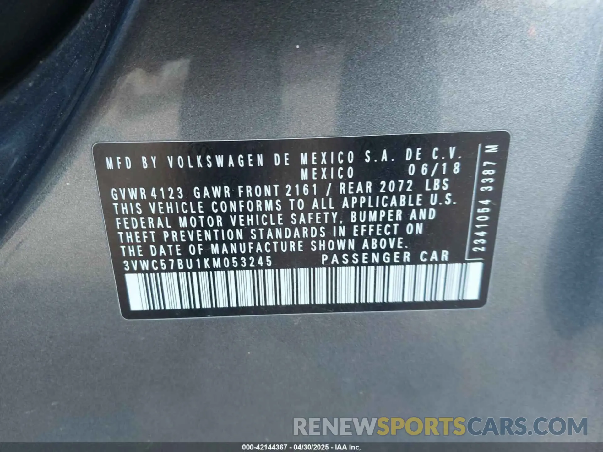 9 fotografías del automóvil dañado 3VWC57BU1KM053245 VOLKSWAGEN JETTA 2019