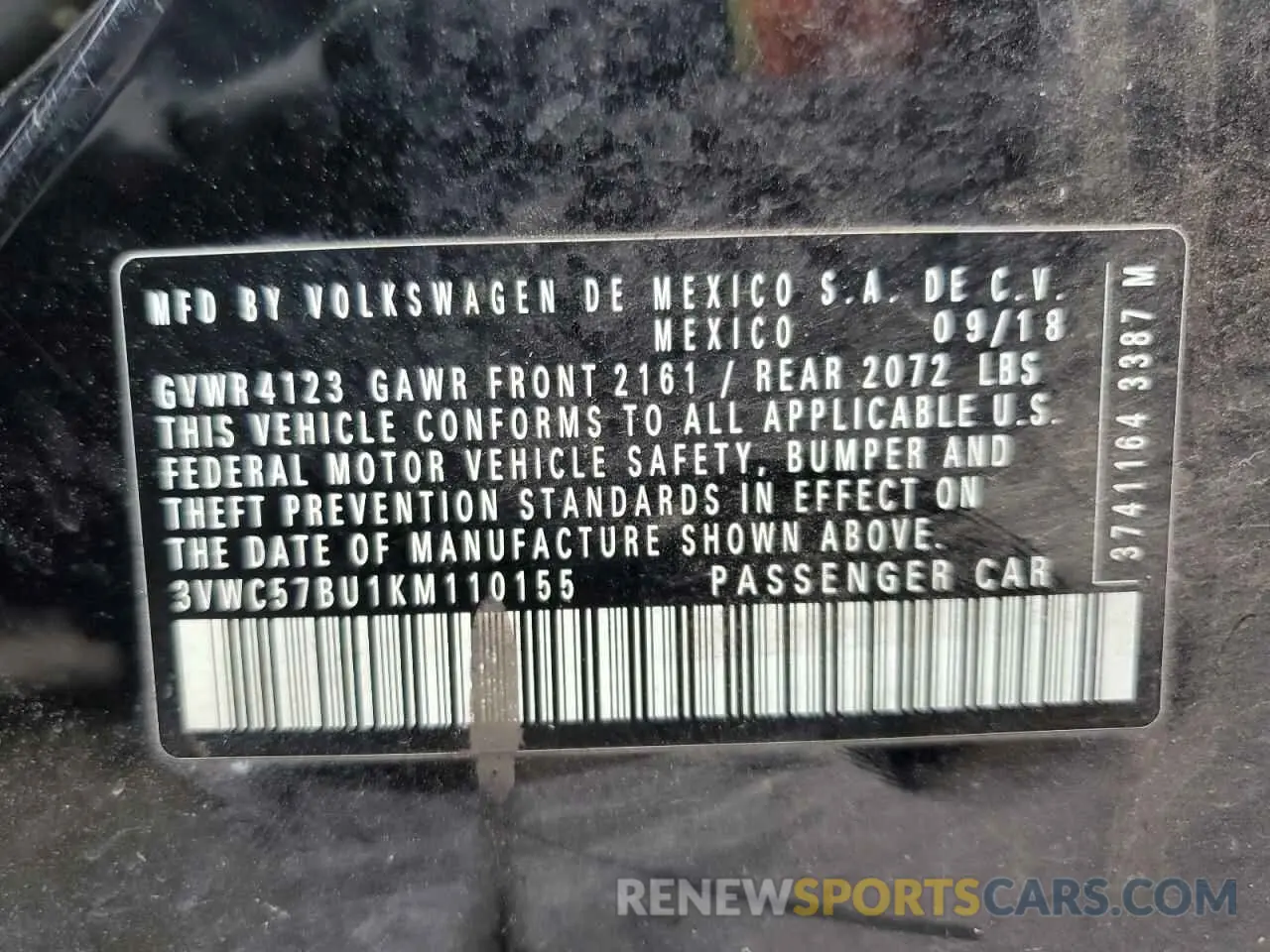 13 fotografías del automóvil dañado 3VWC57BU1KM110155 VOLKSWAGEN JETTA 2019