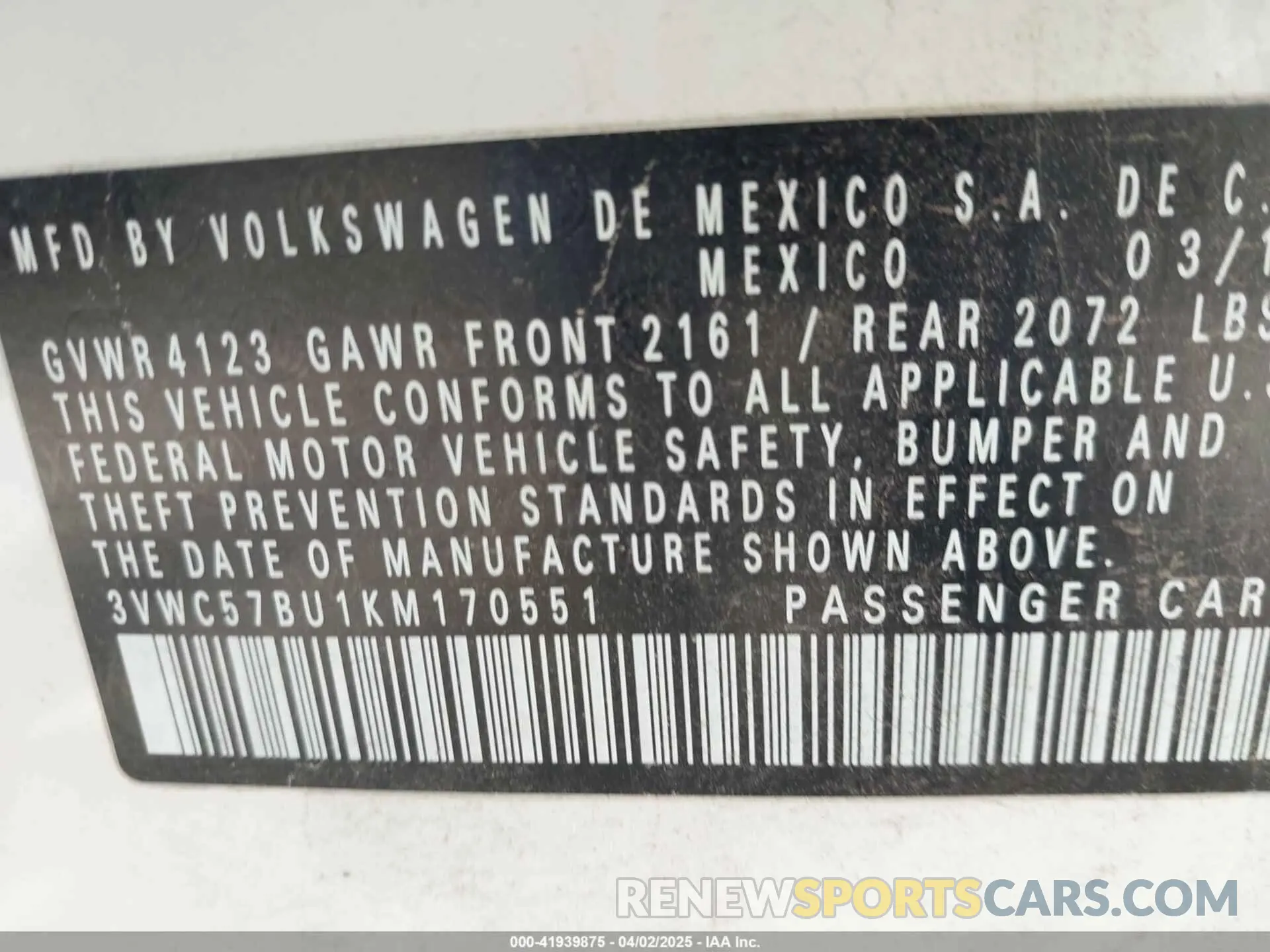 9 fotografías del automóvil dañado 3VWC57BU1KM170551 VOLKSWAGEN JETTA 2019