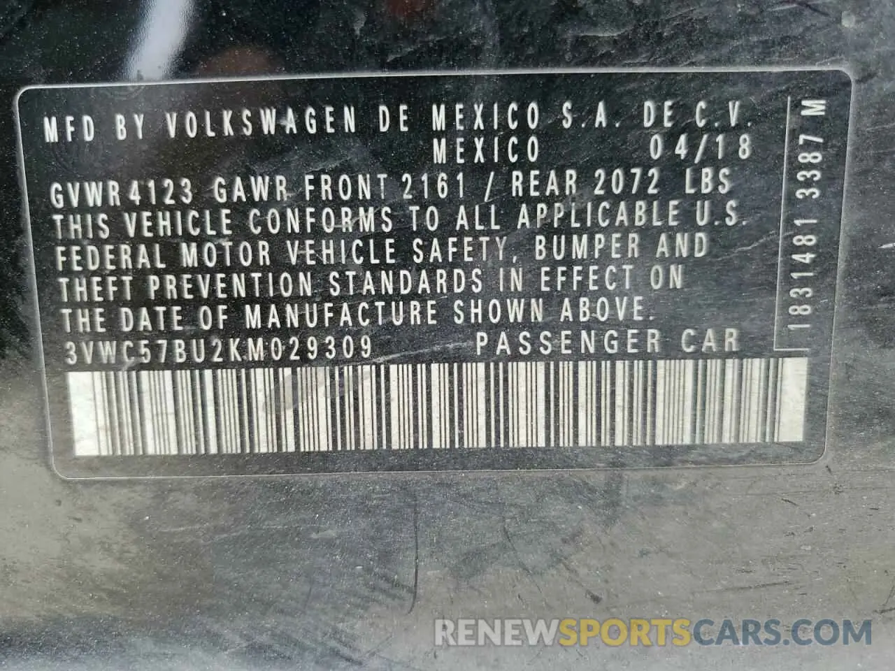 12 fotografías del automóvil dañado 3VWC57BU2KM029309 VOLKSWAGEN JETTA 2019