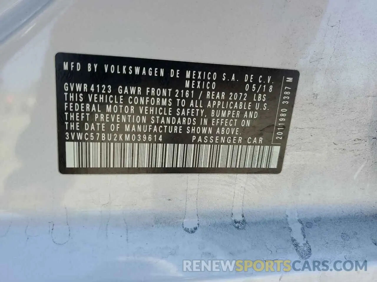 12 fotografías del automóvil dañado 3VWC57BU2KM039614 VOLKSWAGEN JETTA 2019