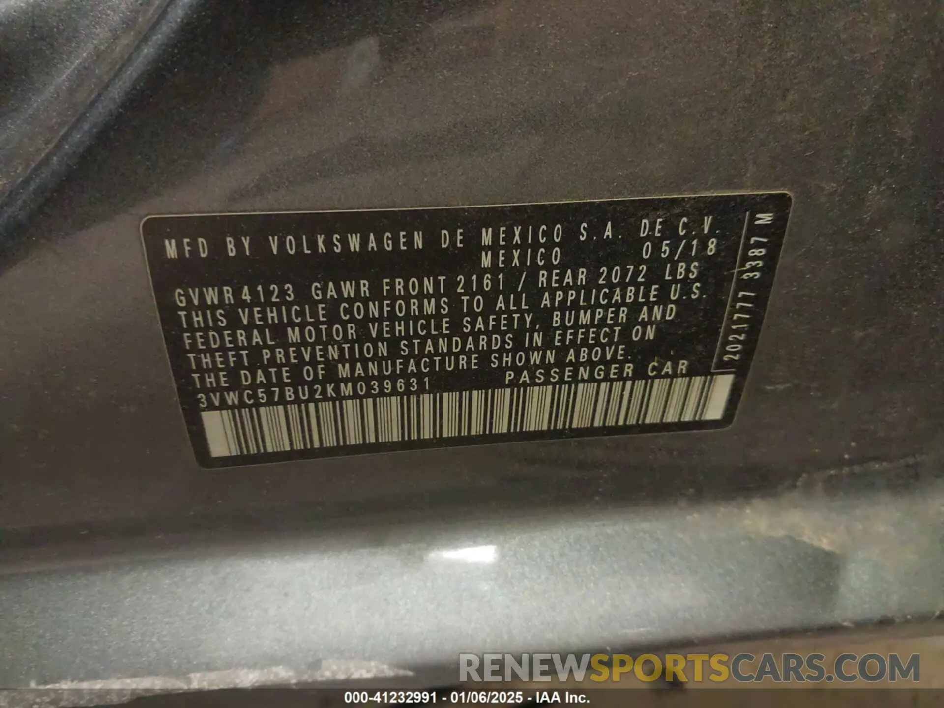 9 fotografías del automóvil dañado 3VWC57BU2KM039631 VOLKSWAGEN JETTA 2019