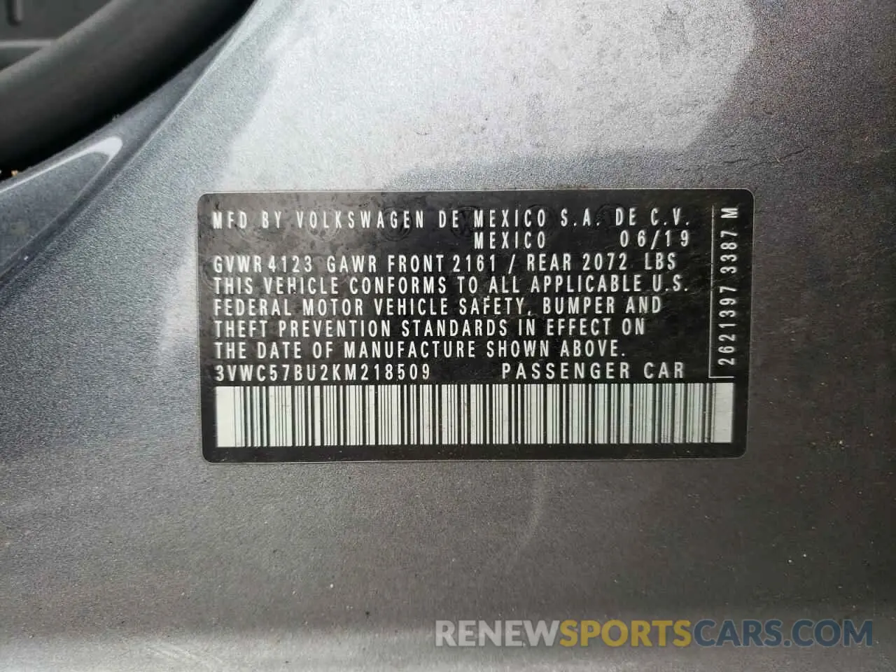 12 fotografías del automóvil dañado 3VWC57BU2KM218509 VOLKSWAGEN JETTA 2019