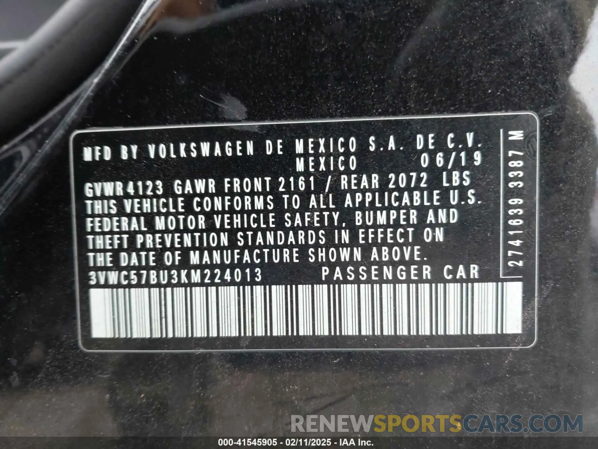 9 fotografías del automóvil dañado 3VWC57BU3KM224013 VOLKSWAGEN JETTA 2019